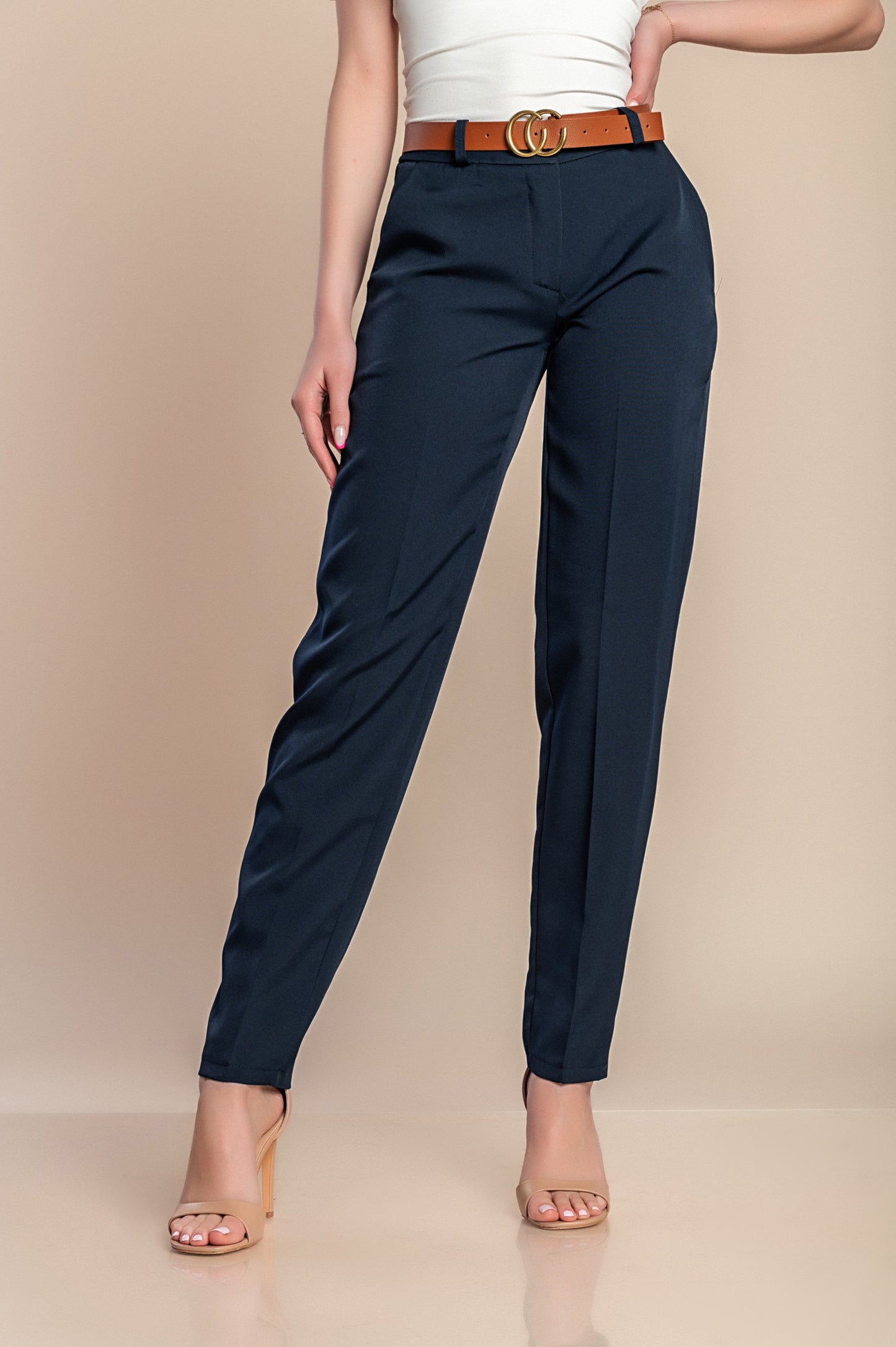 Pantaloni eleganti lunghi con pantalone dritto Tordina, nero