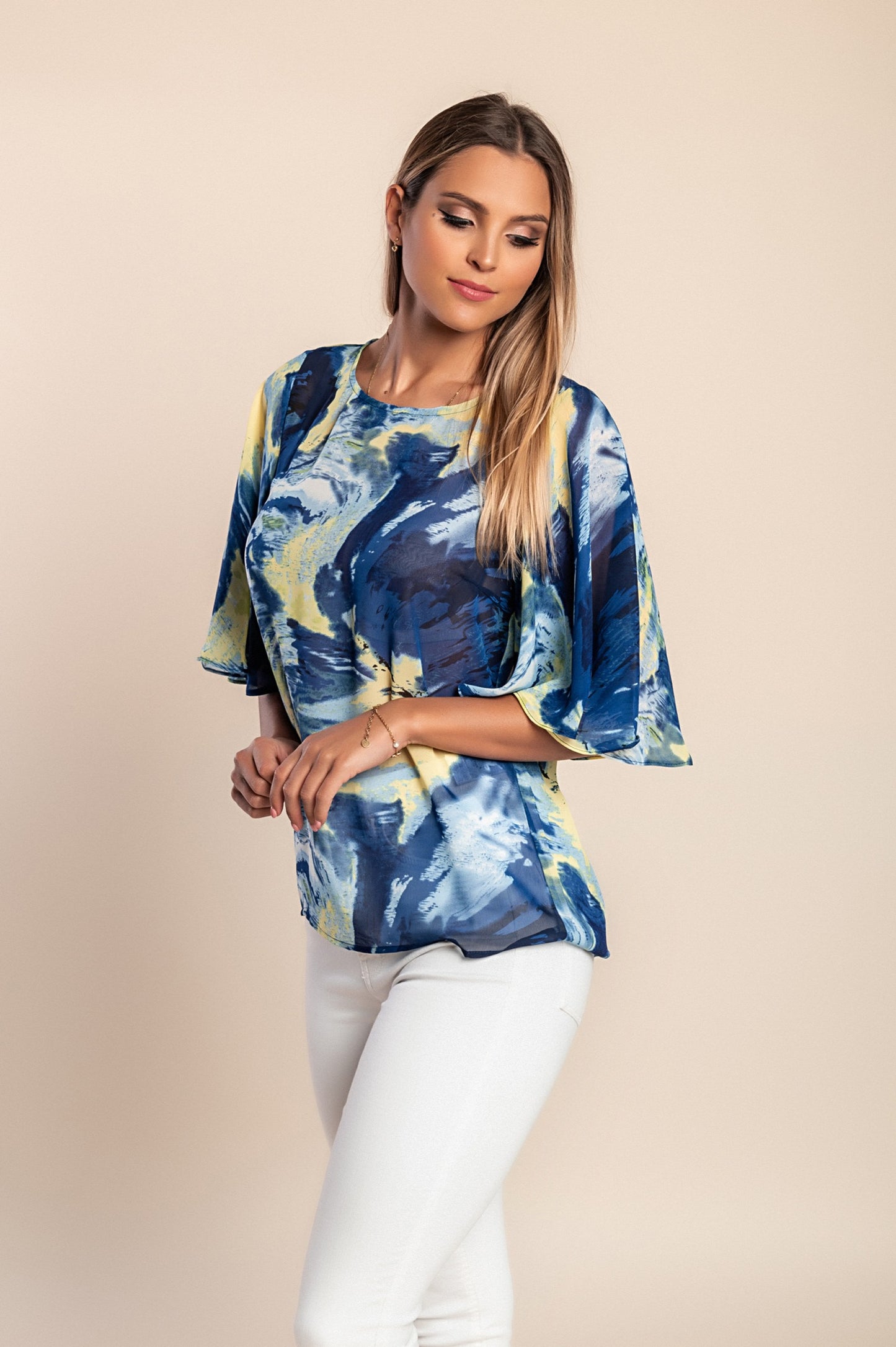 Camicetta stampata, blu