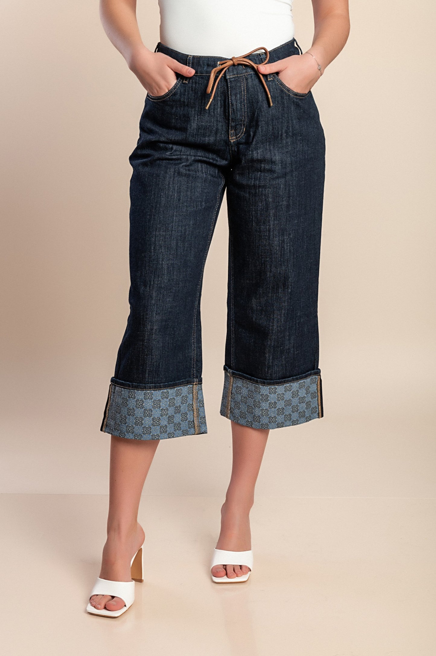 Jeans Capri, blu scuro