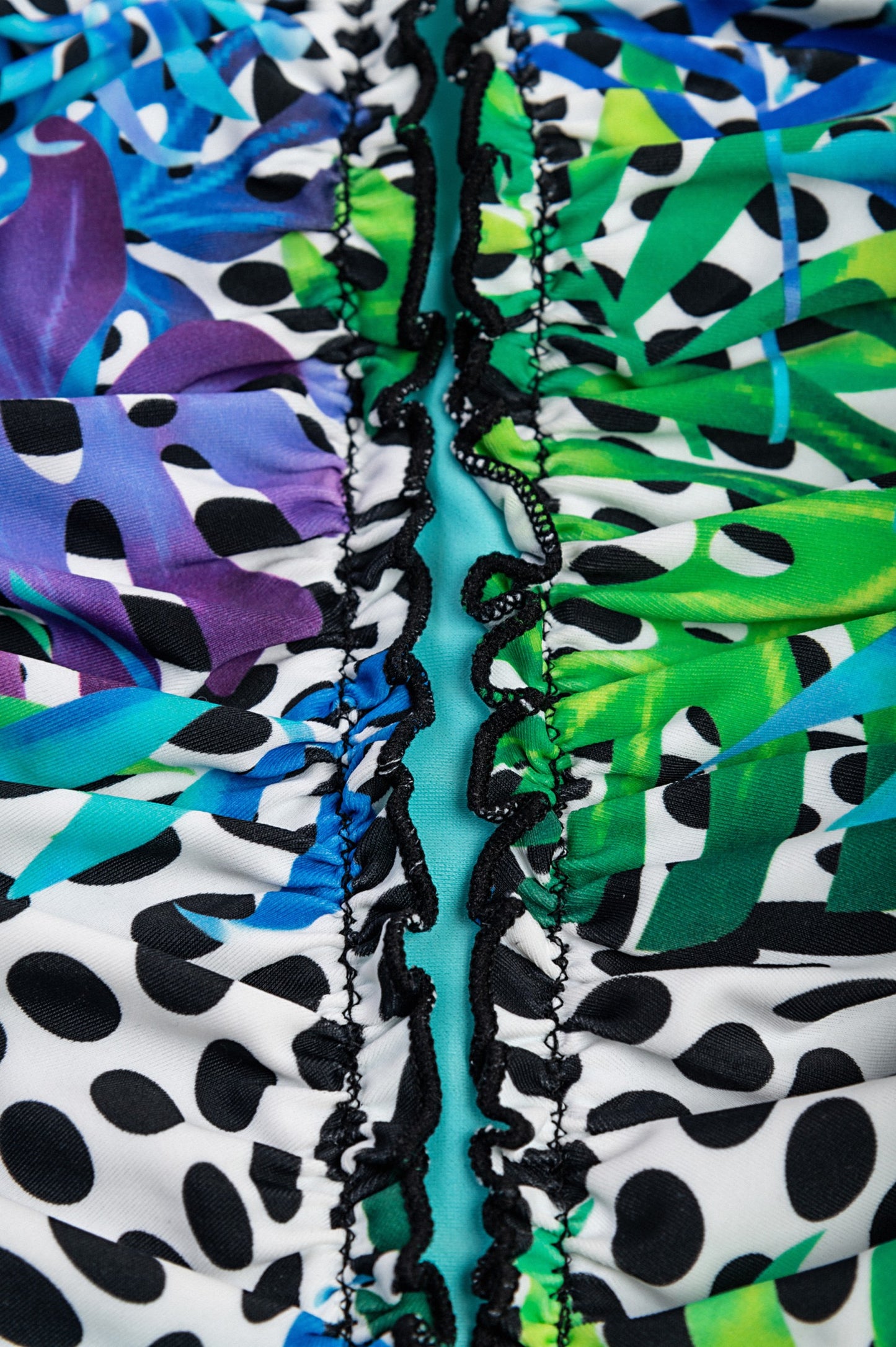 Costume da bagno stampato taglie forti, blu