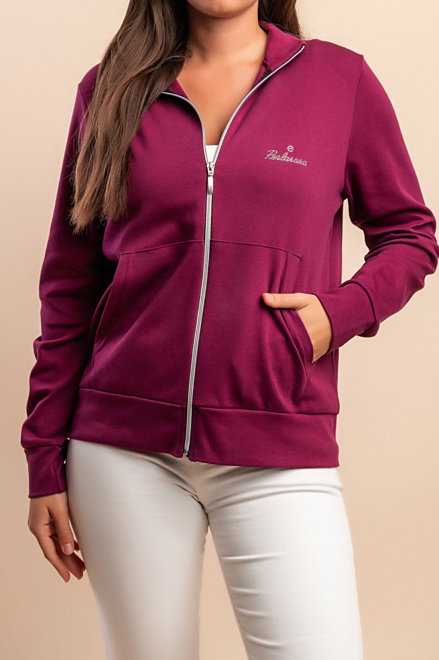 Giacca con zip in cotone, verde