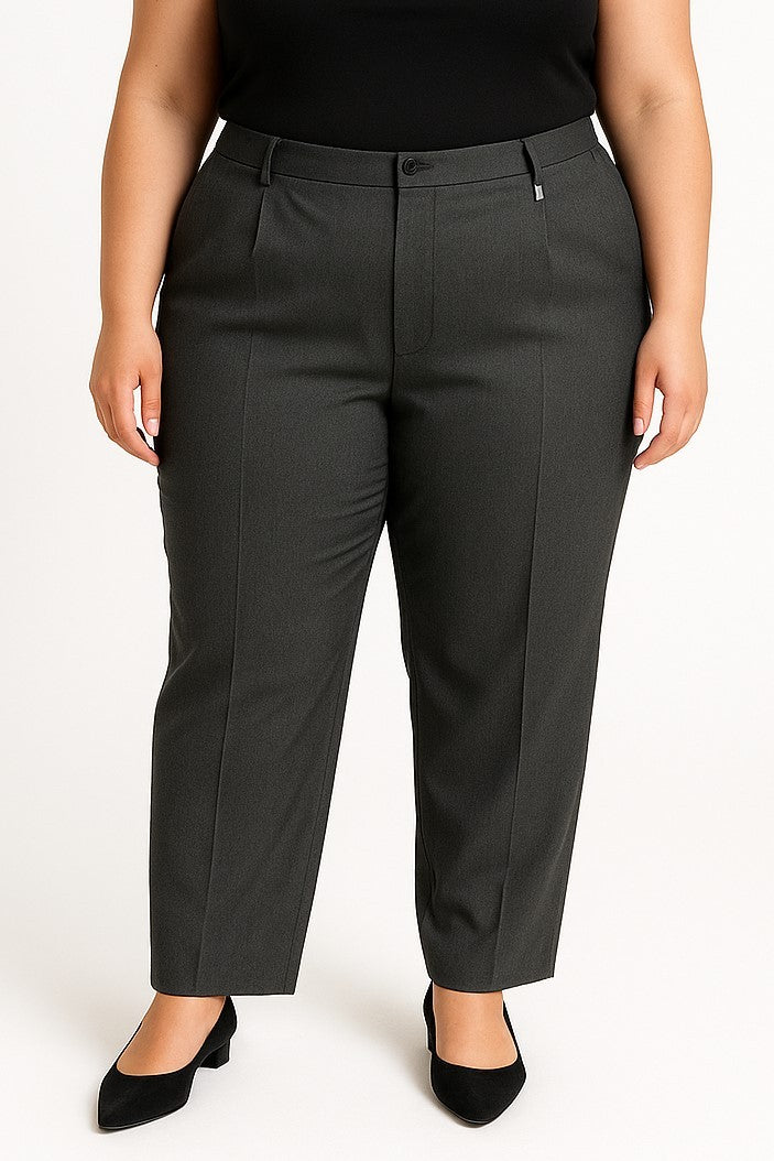 Pantaloni eleganti taglie forti, grigio scuro