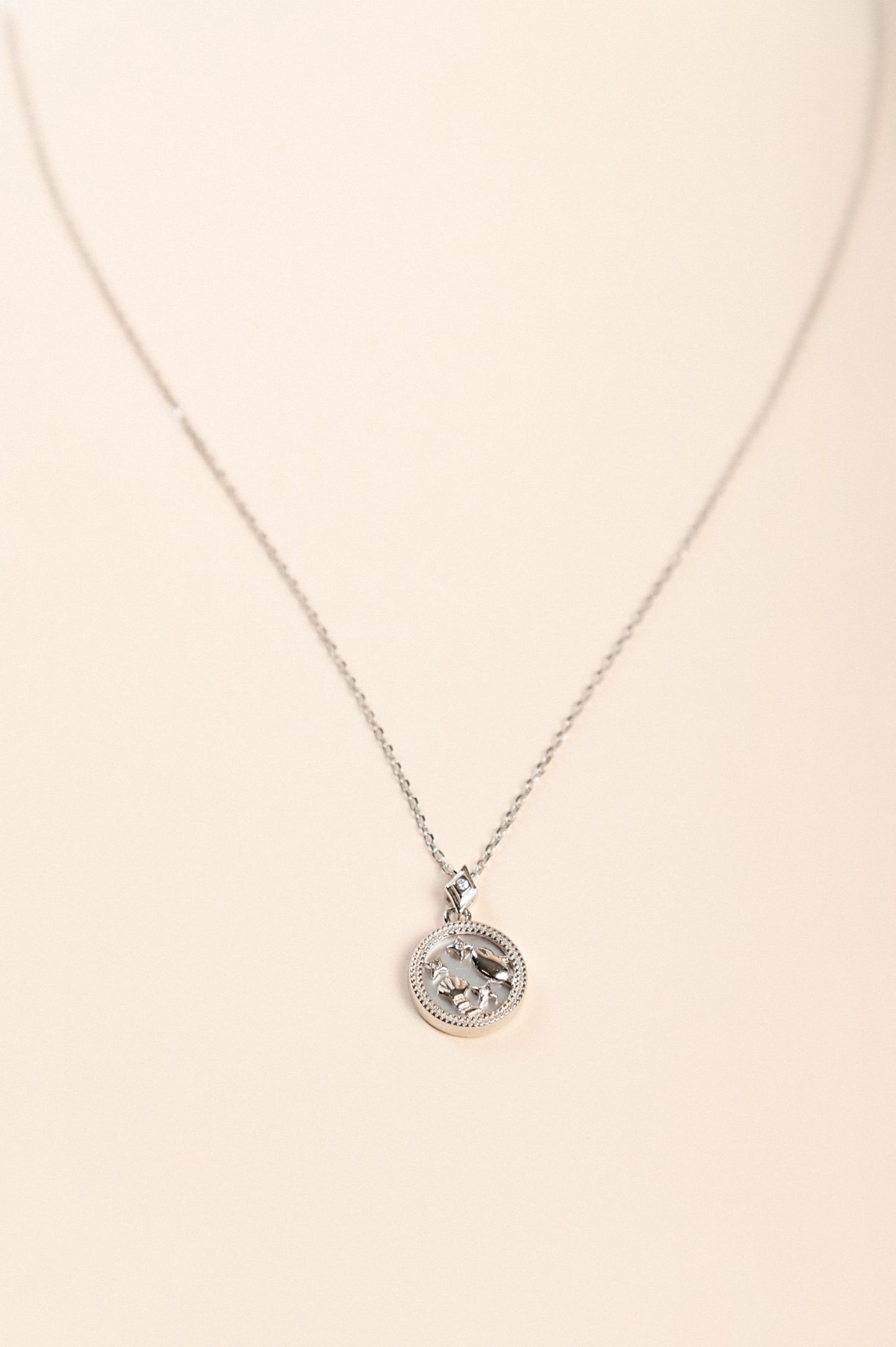 Collana con pendente, CANCRO, argento
