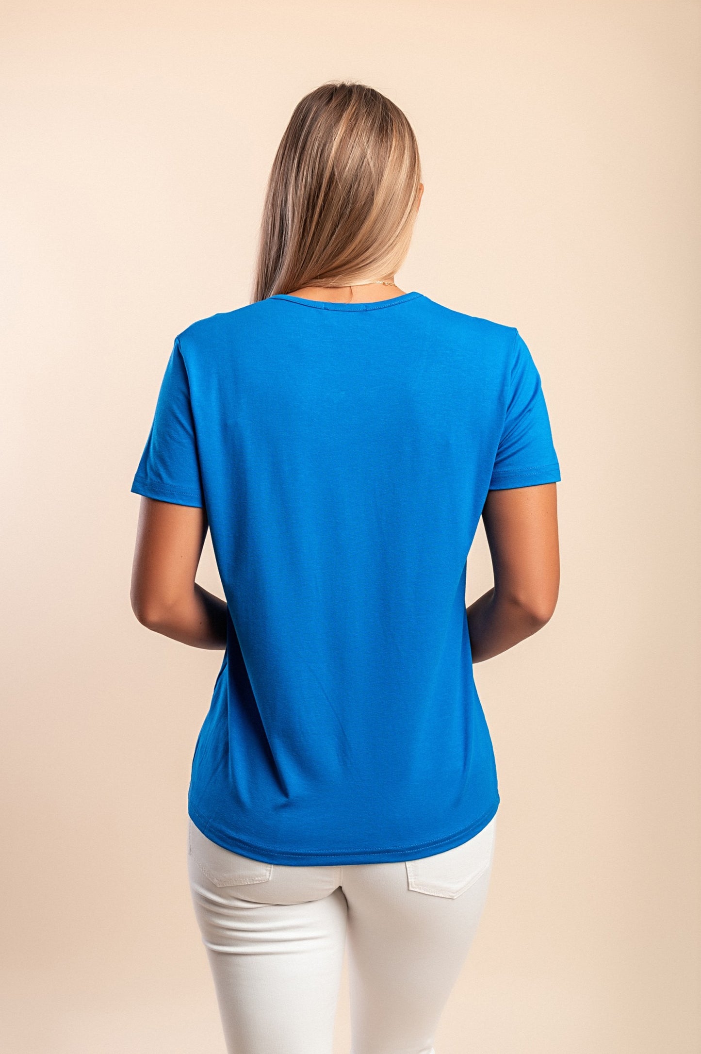T-shirt in viscosa, beige