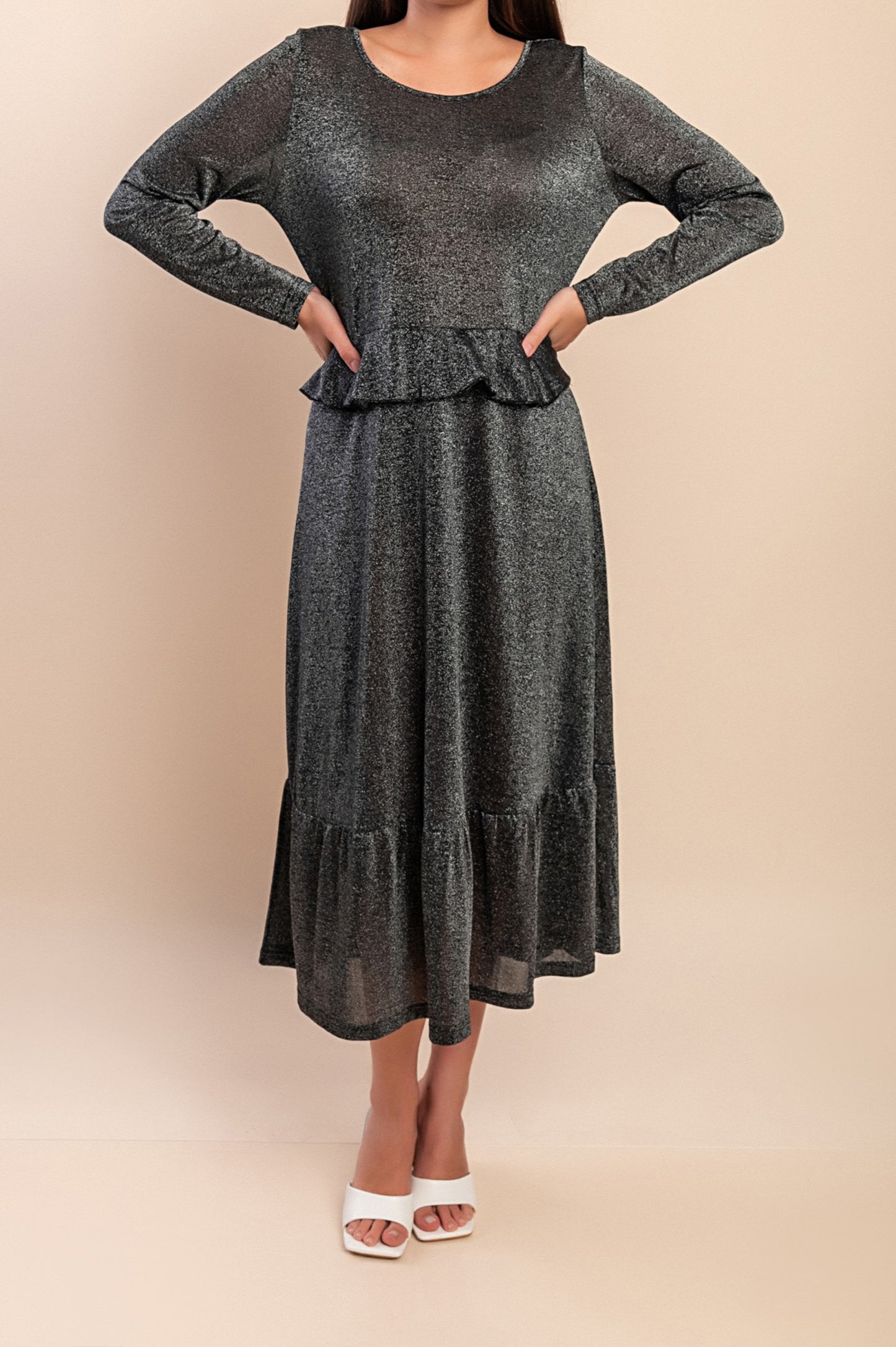 Elegante abito midi, nero