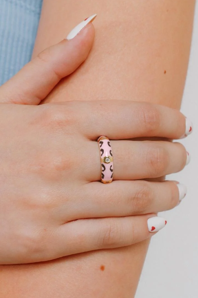 Anello con stampa, ART2218, colore rosa