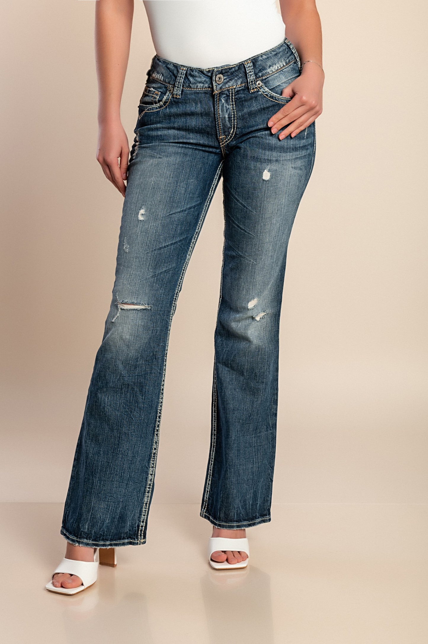 Jeans con spacchi, blu