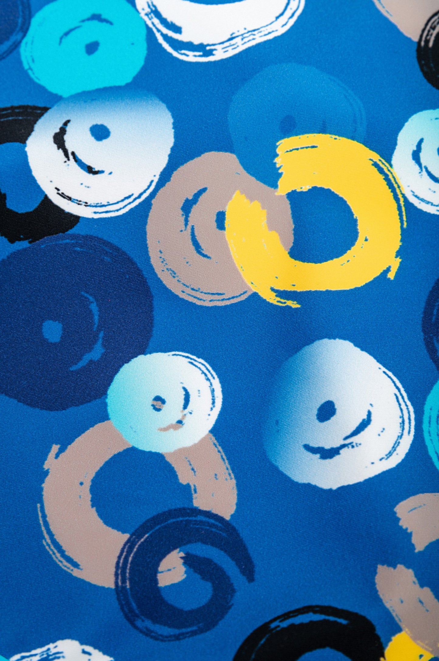 Costume intero taglie forti con stampa, blu