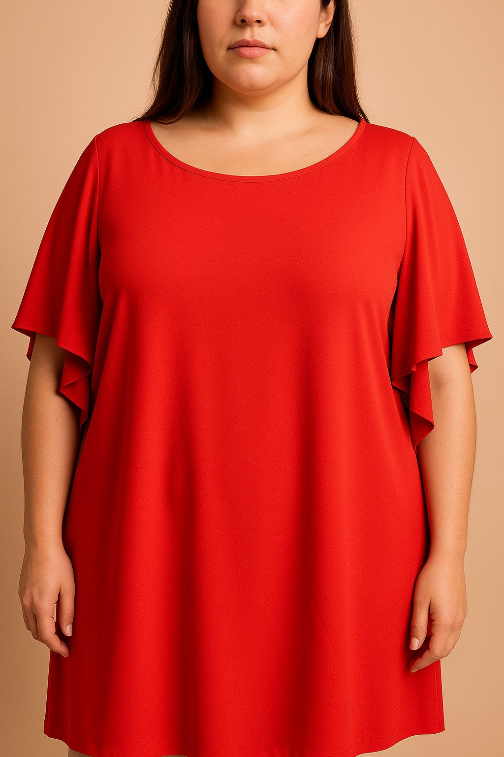 Abito in viscosa taglie forti, rosso