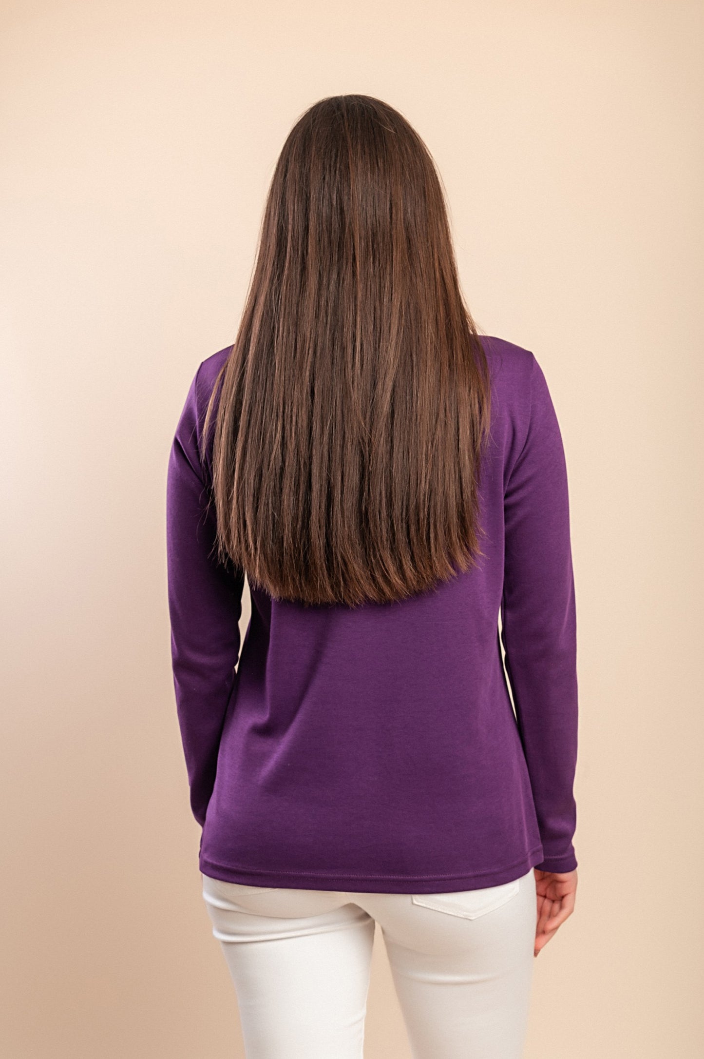 Maglia in cotone a maniche lunghe, bordeaux