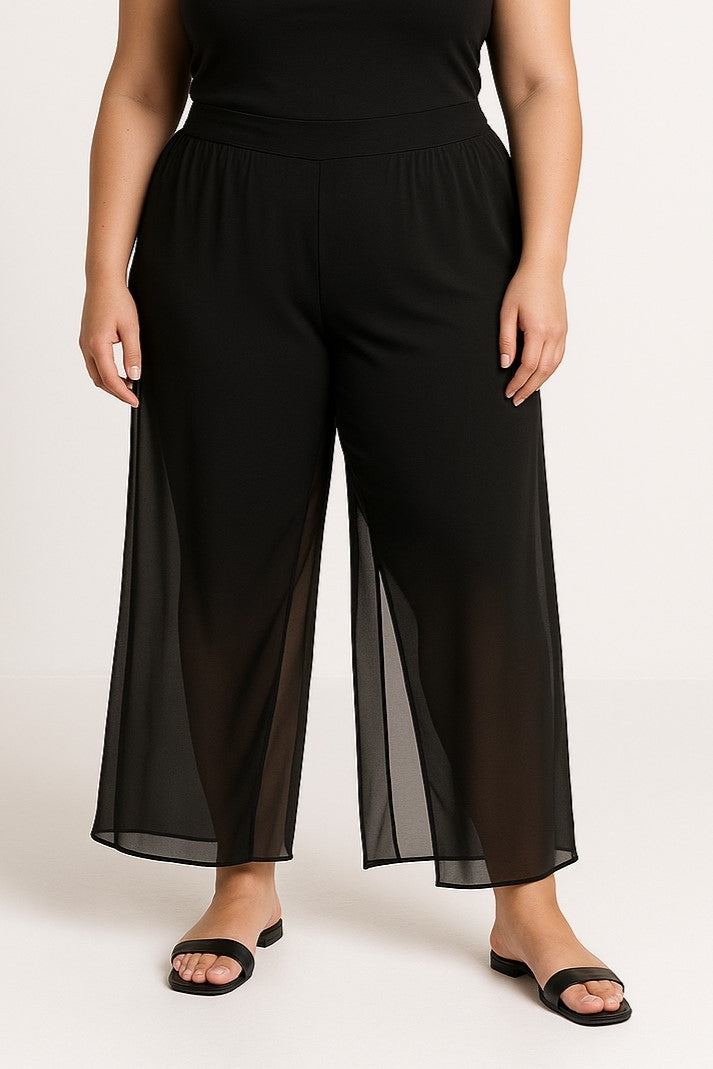 Pantaloni eleganti taglie forti, neri