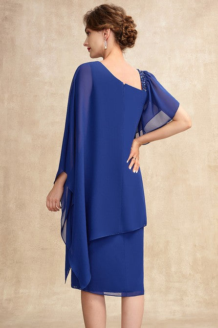 Abito midi elegante con paillettes, blu