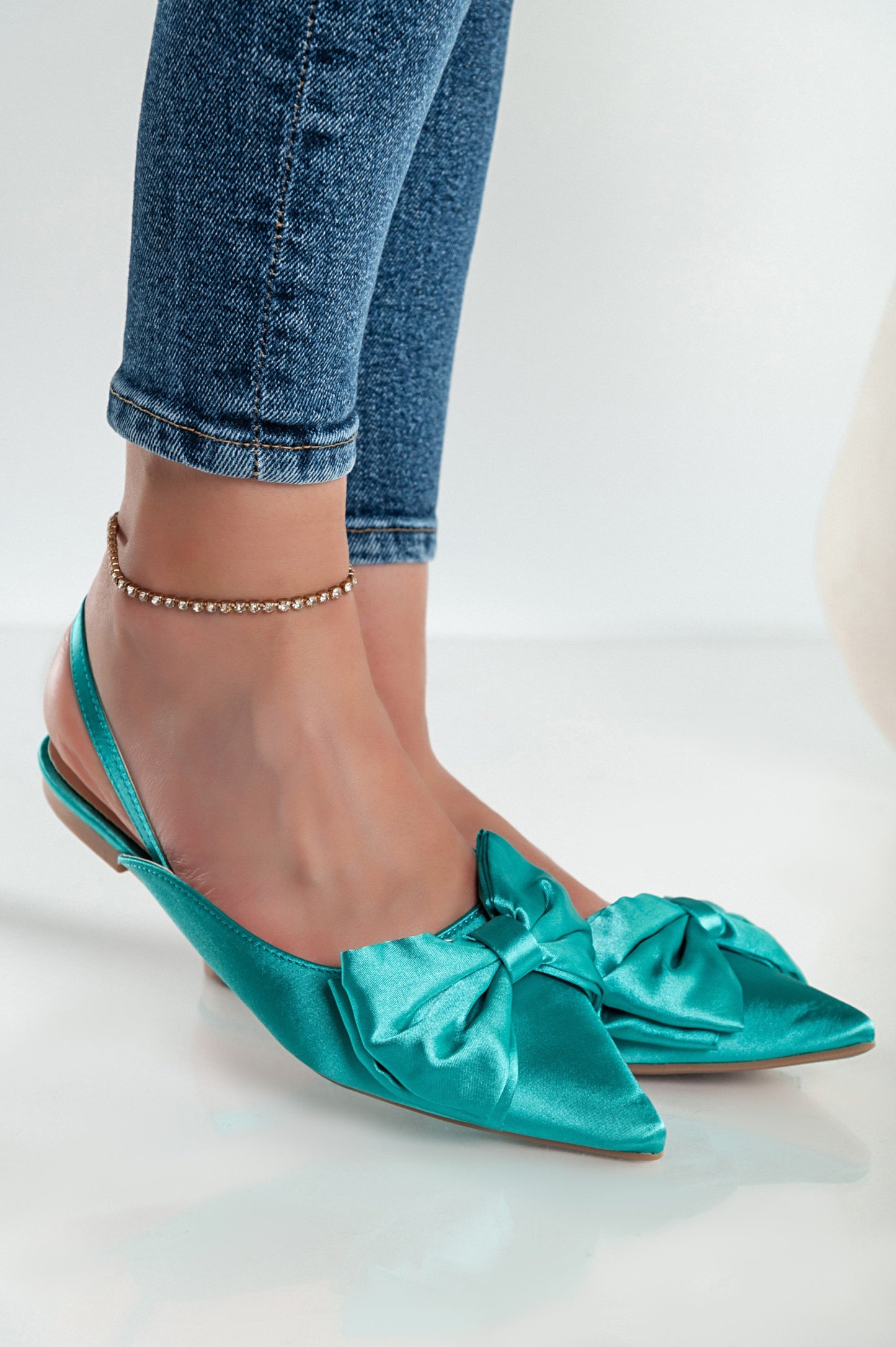 Scarpe con fiocco decorativo, verde