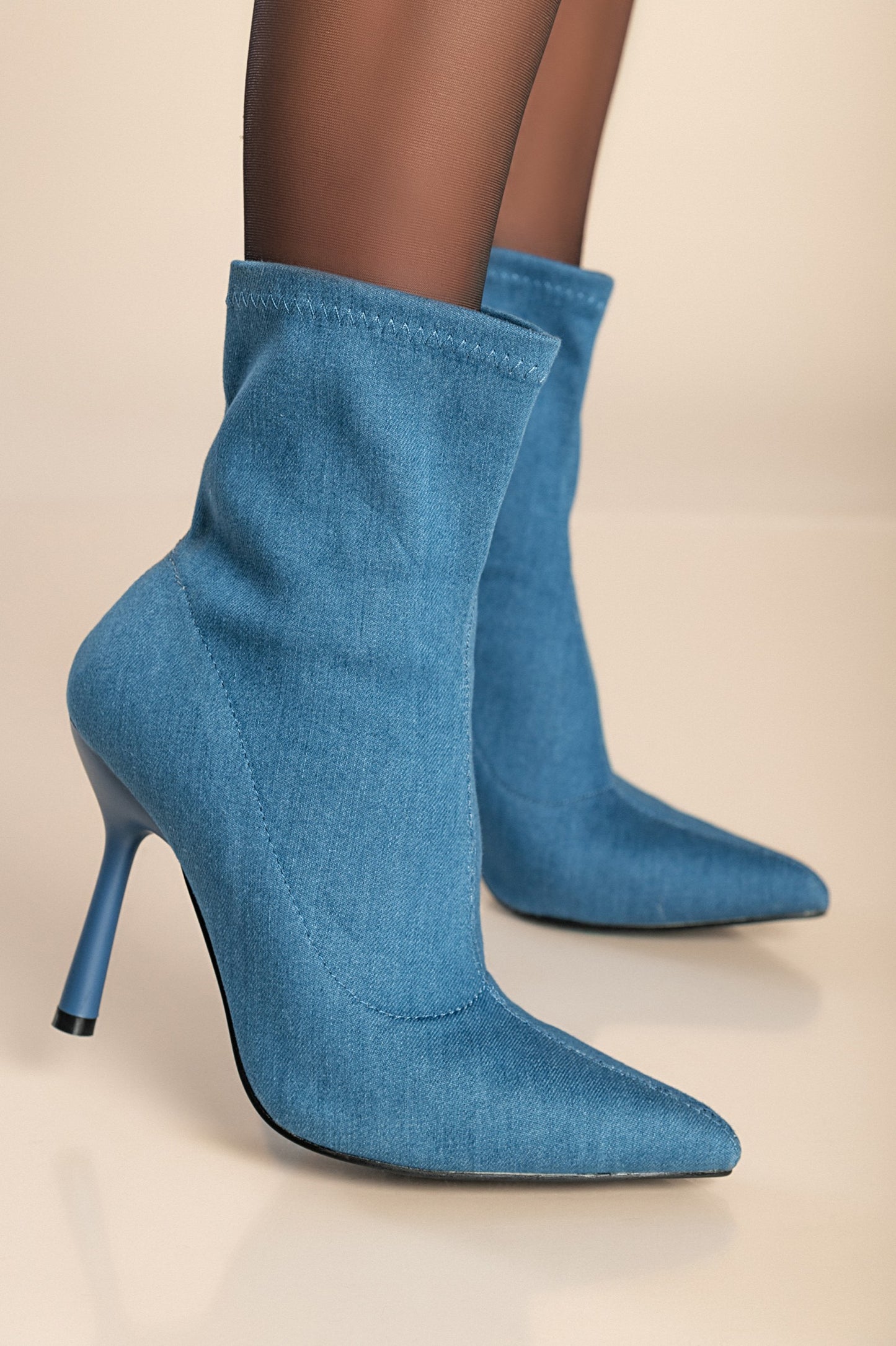 Stivaletti con tacco alto, blu