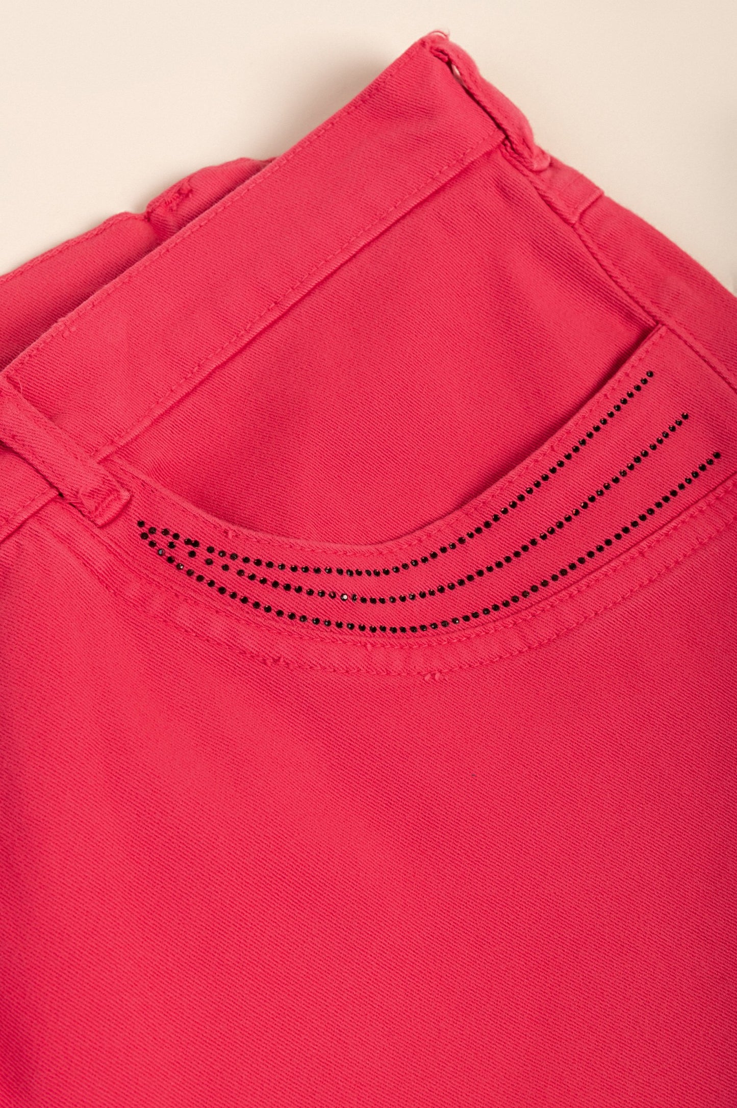 Pantaloni in cotone taglie forti, fucsia