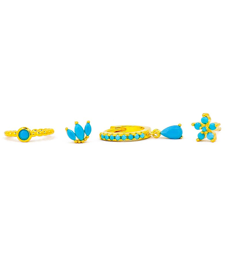 Elegante set di orecchini, ART875, colore oro