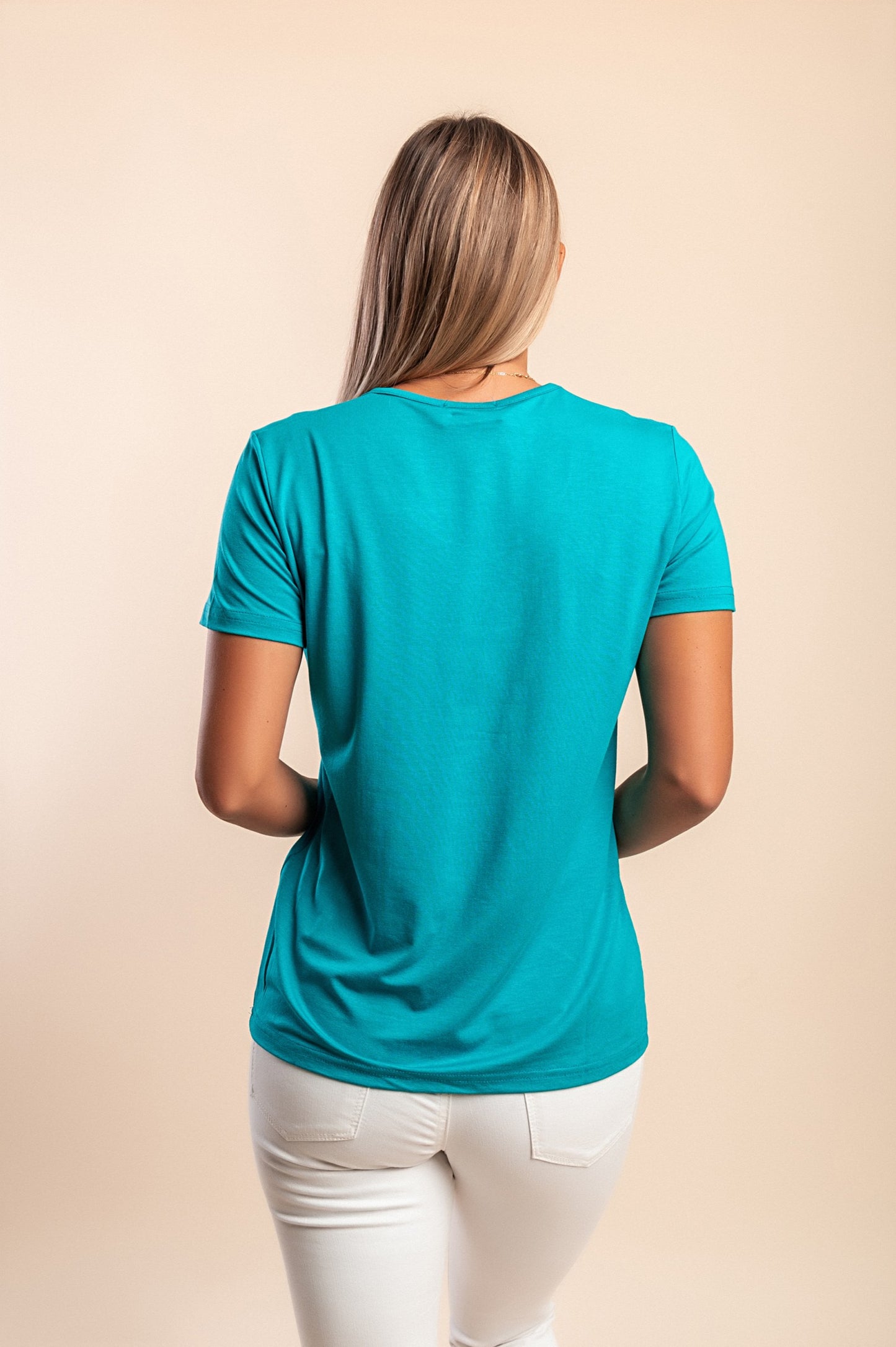T-shirt in viscosa, beige