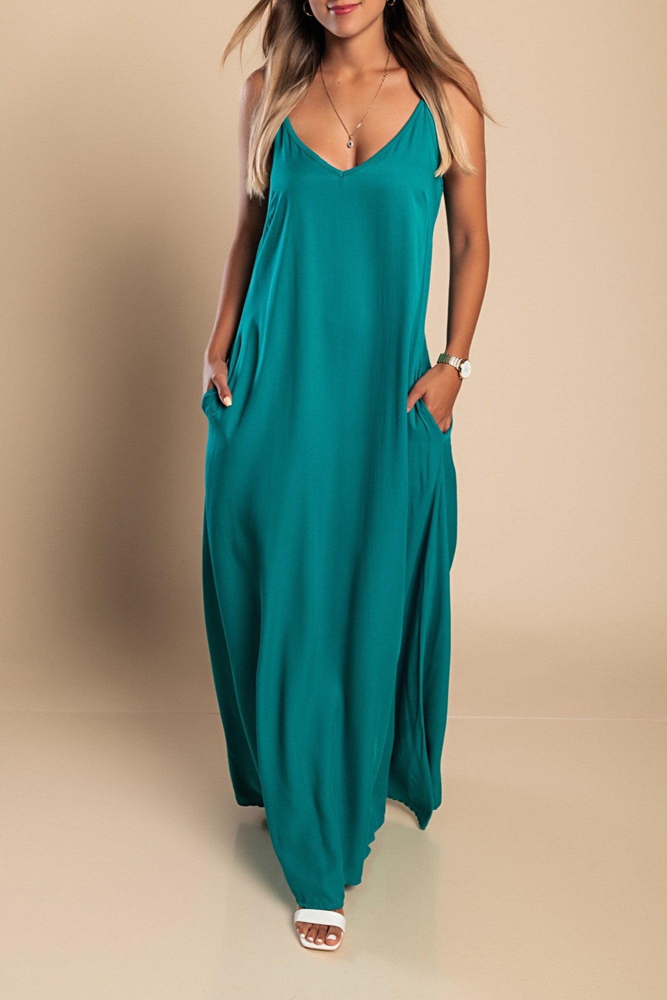 Vestito estivo lungo Yasmine, nero