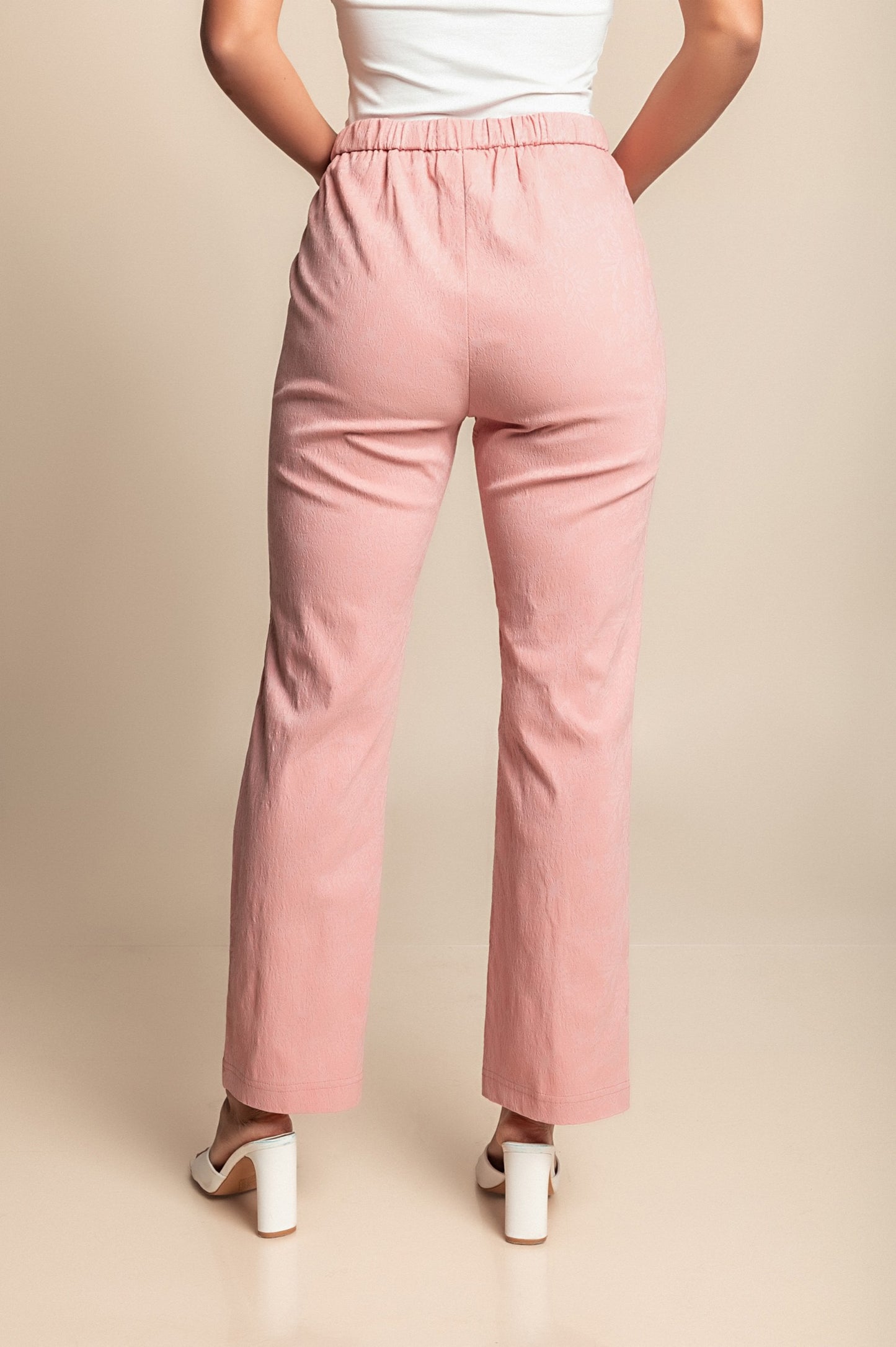 Pantaloni in viscosa taglie forti, rosa
