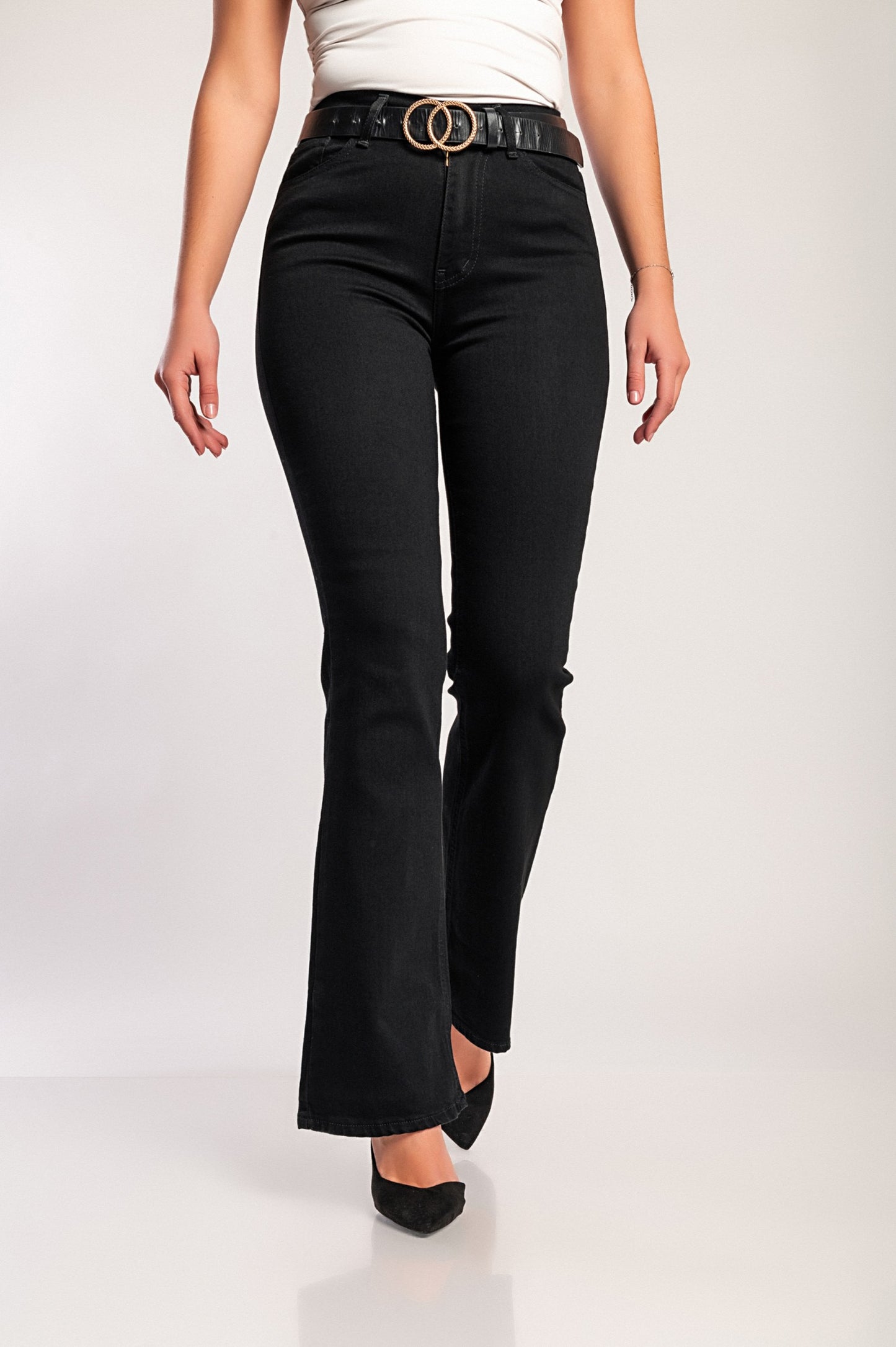 Jeans a zampa d'elefante, blu scuro