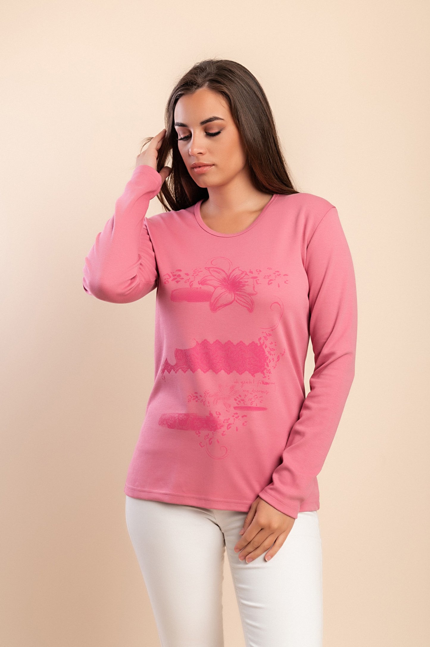 Maglietta a maniche lunghe, rosa