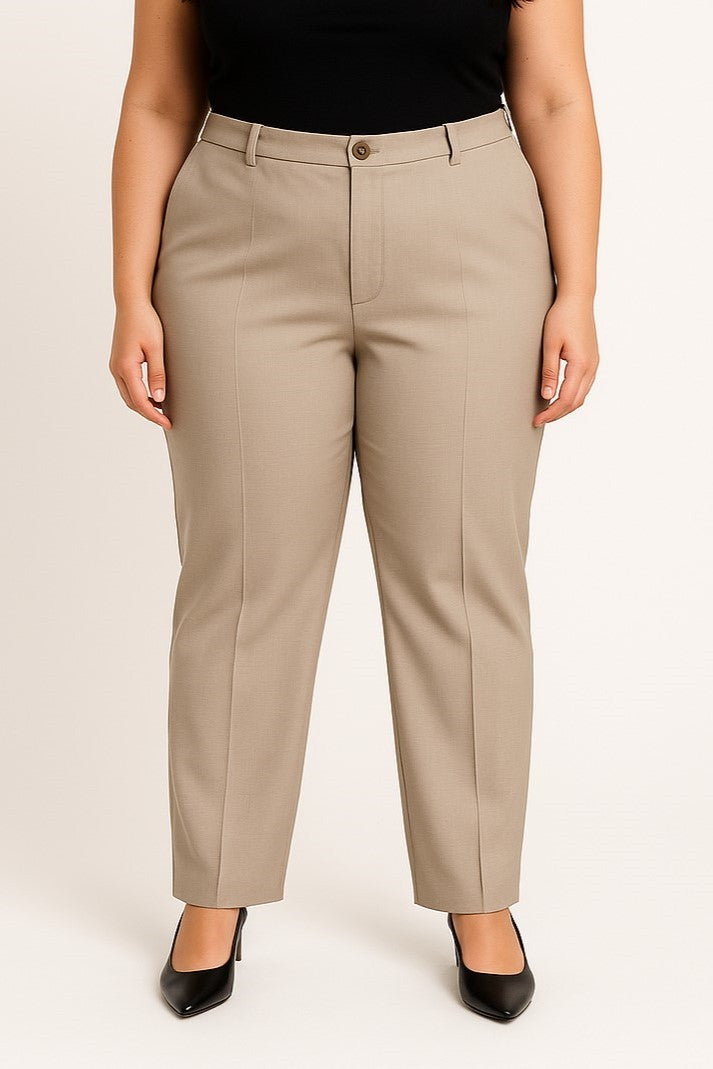 Pantaloni eleganti taglie forti, verde oliva