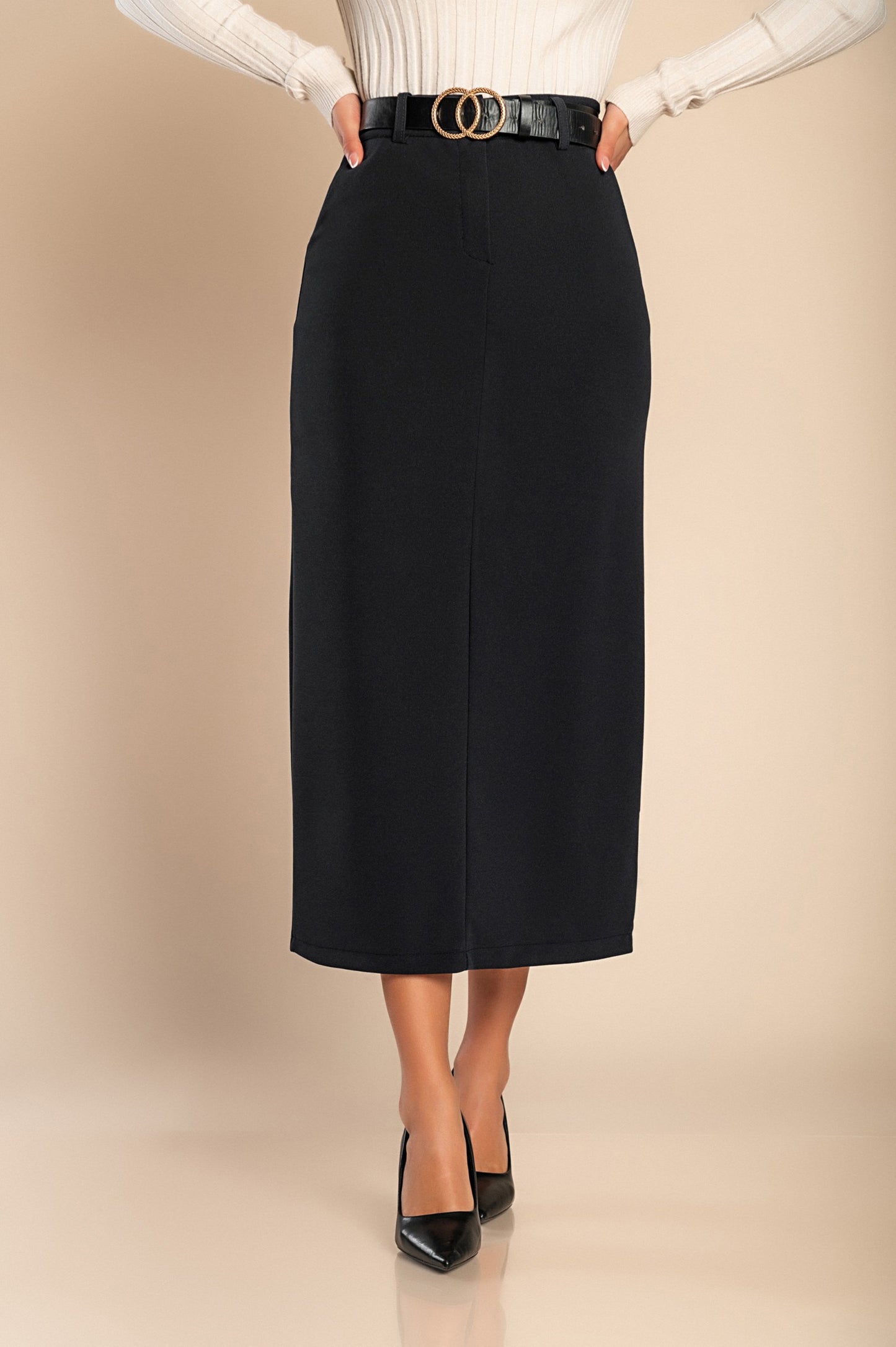 Gonna midi elegante, nera