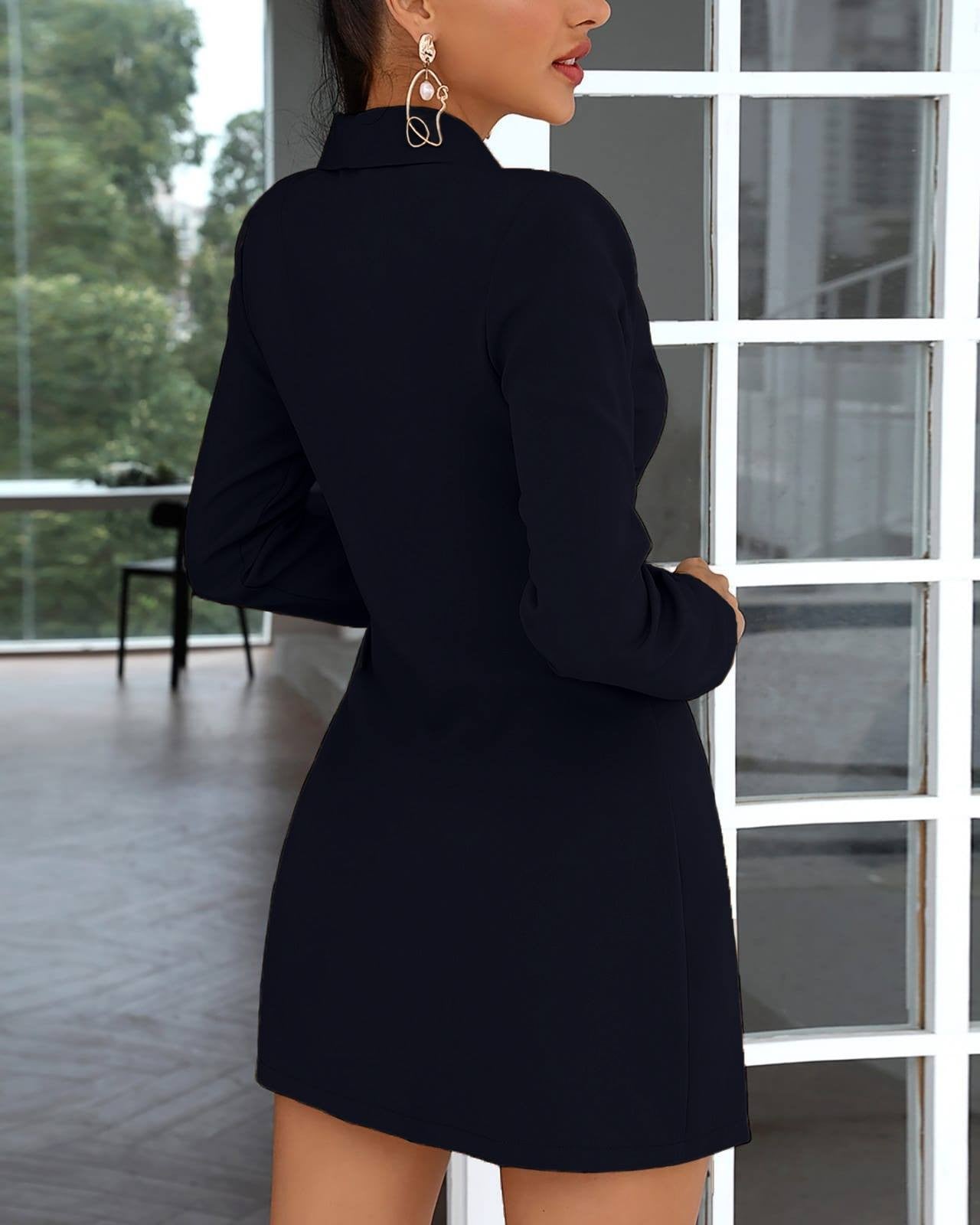 Abito elegante a chiusura ad incrocio Denver, marrone chiaro