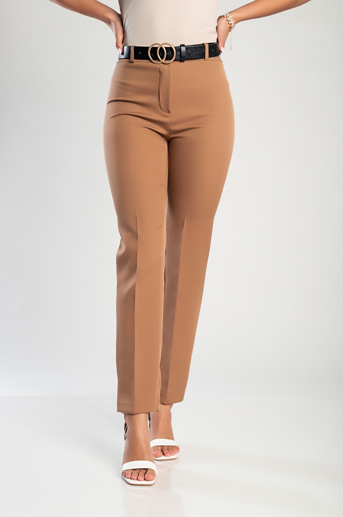 Pantaloni lunghi eleganti, cammello
