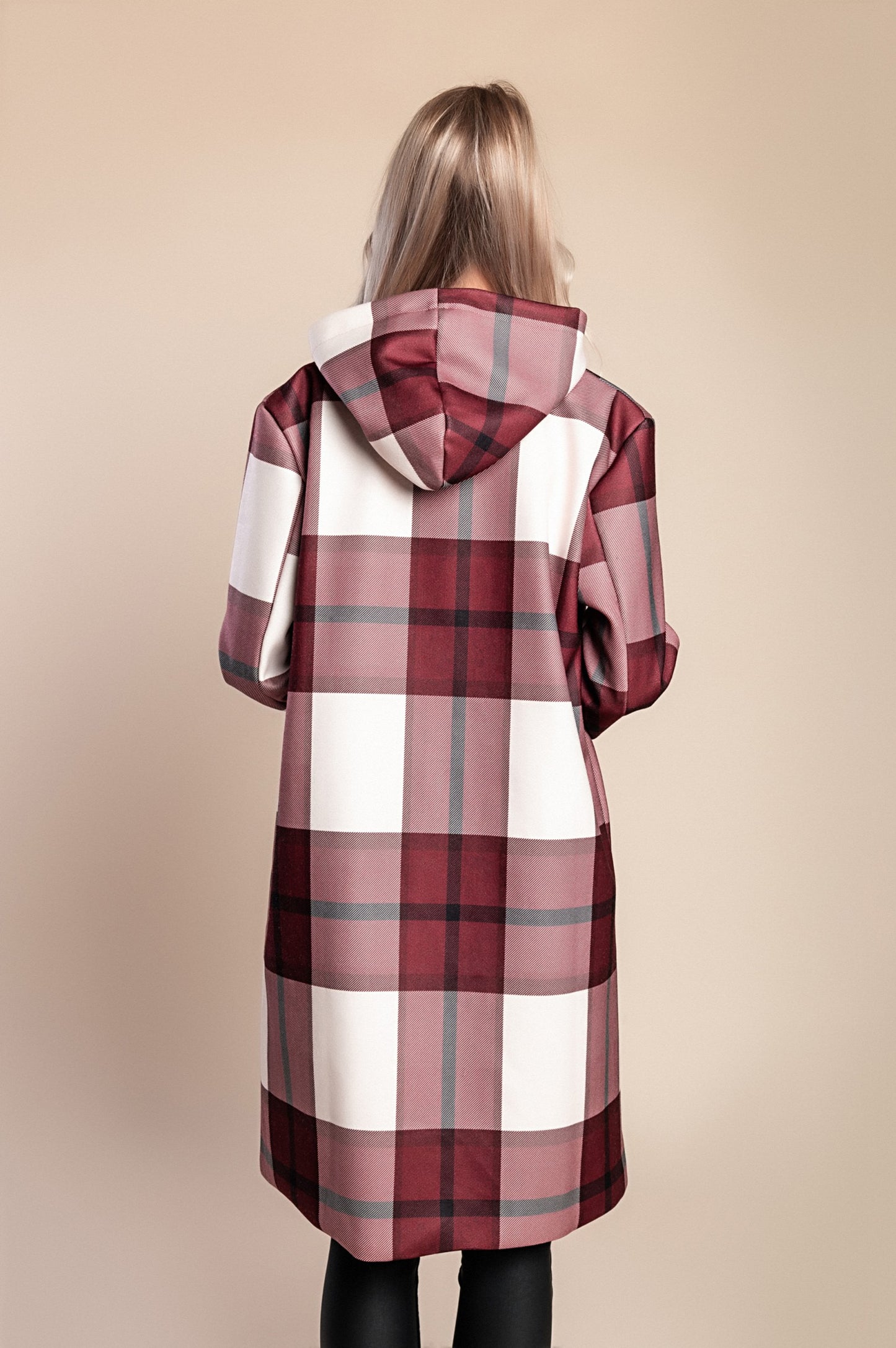 Cappotto a quadri, marrone