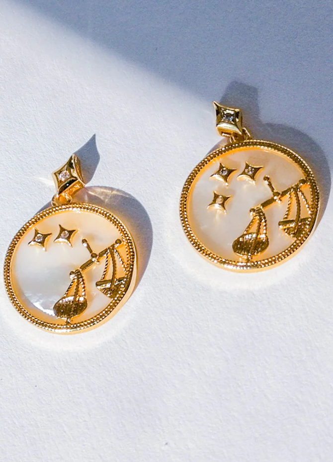 Orecchini rotondi, LIBRA, colore oro