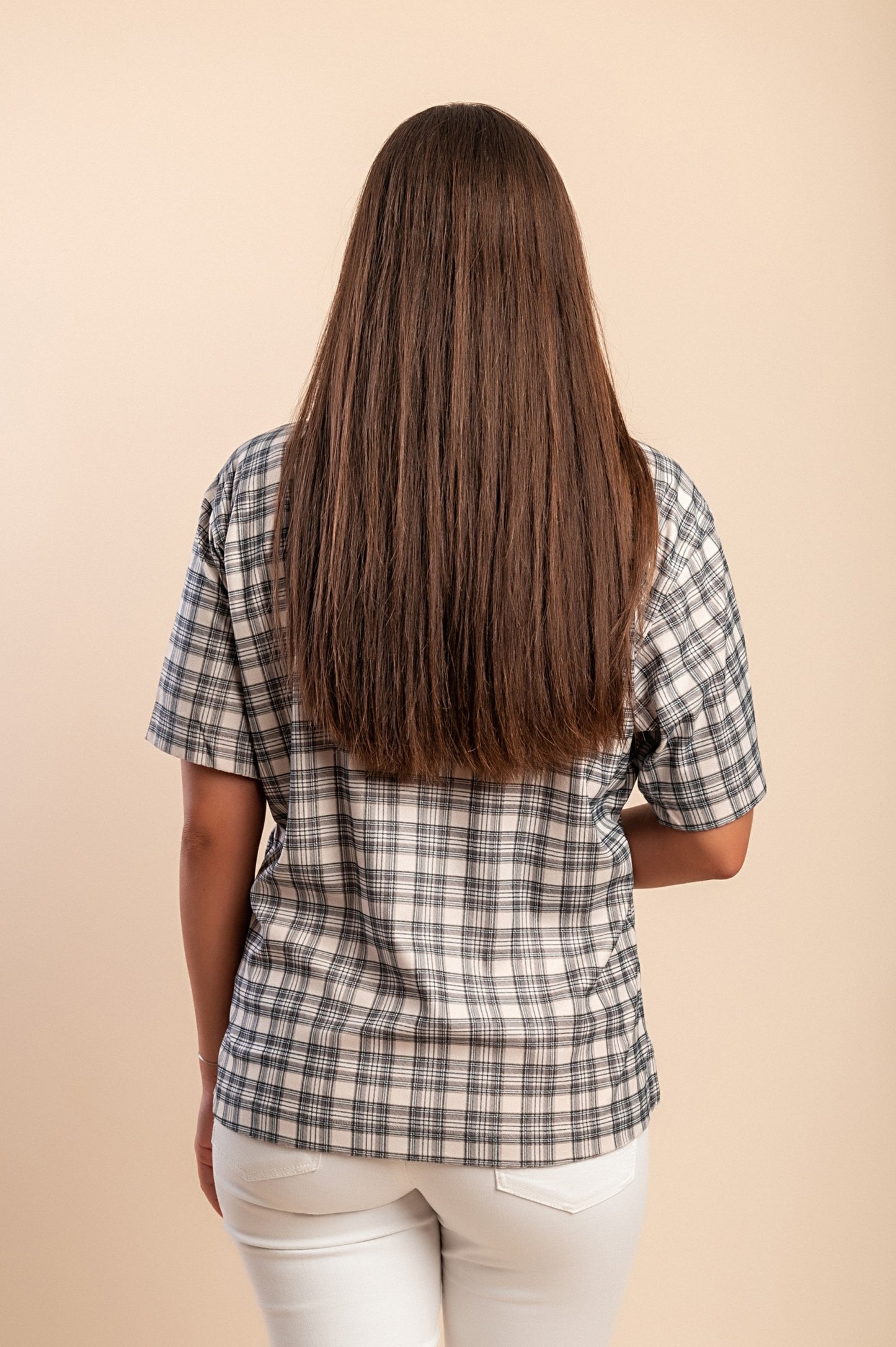 Camicia a quadri, grigia