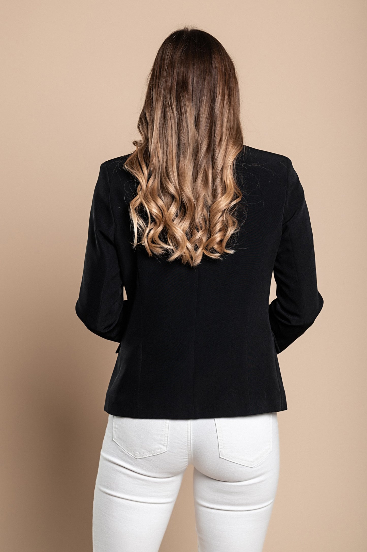 Blazer con collo classico, nero