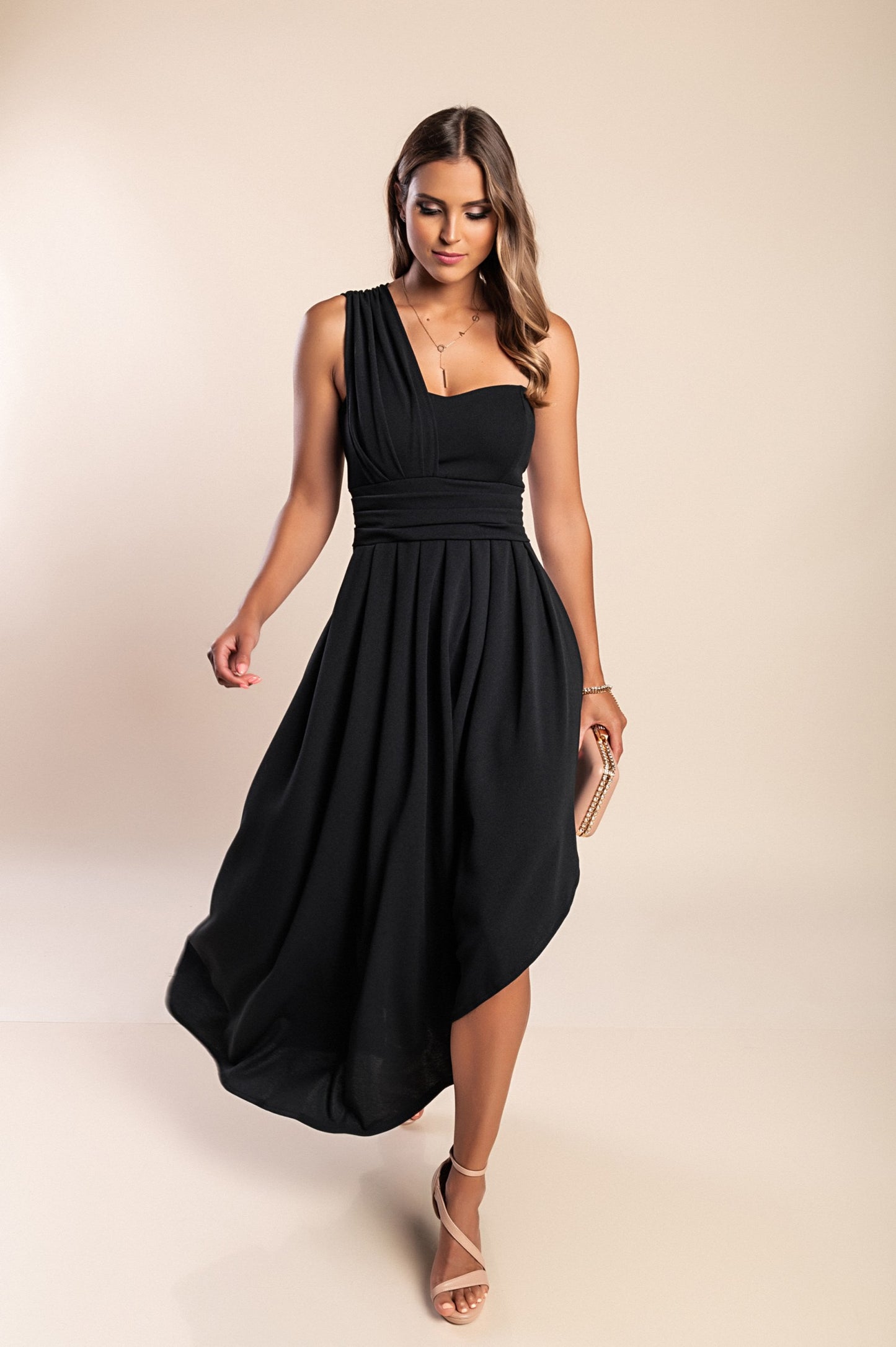 Abito maxi elegante, rosa chiaro
