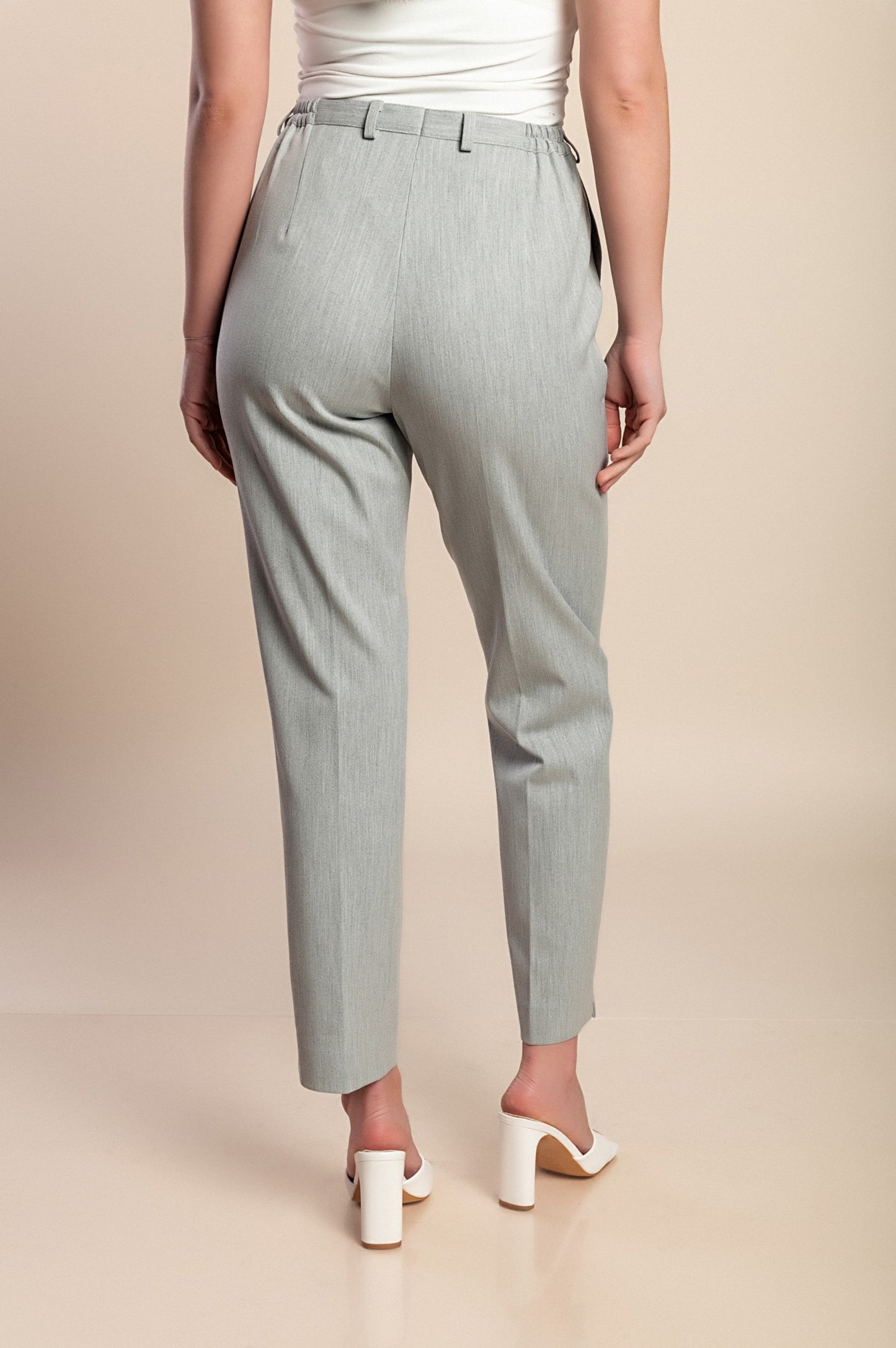 Pantaloni lunghi eleganti taglie forti, grigi
