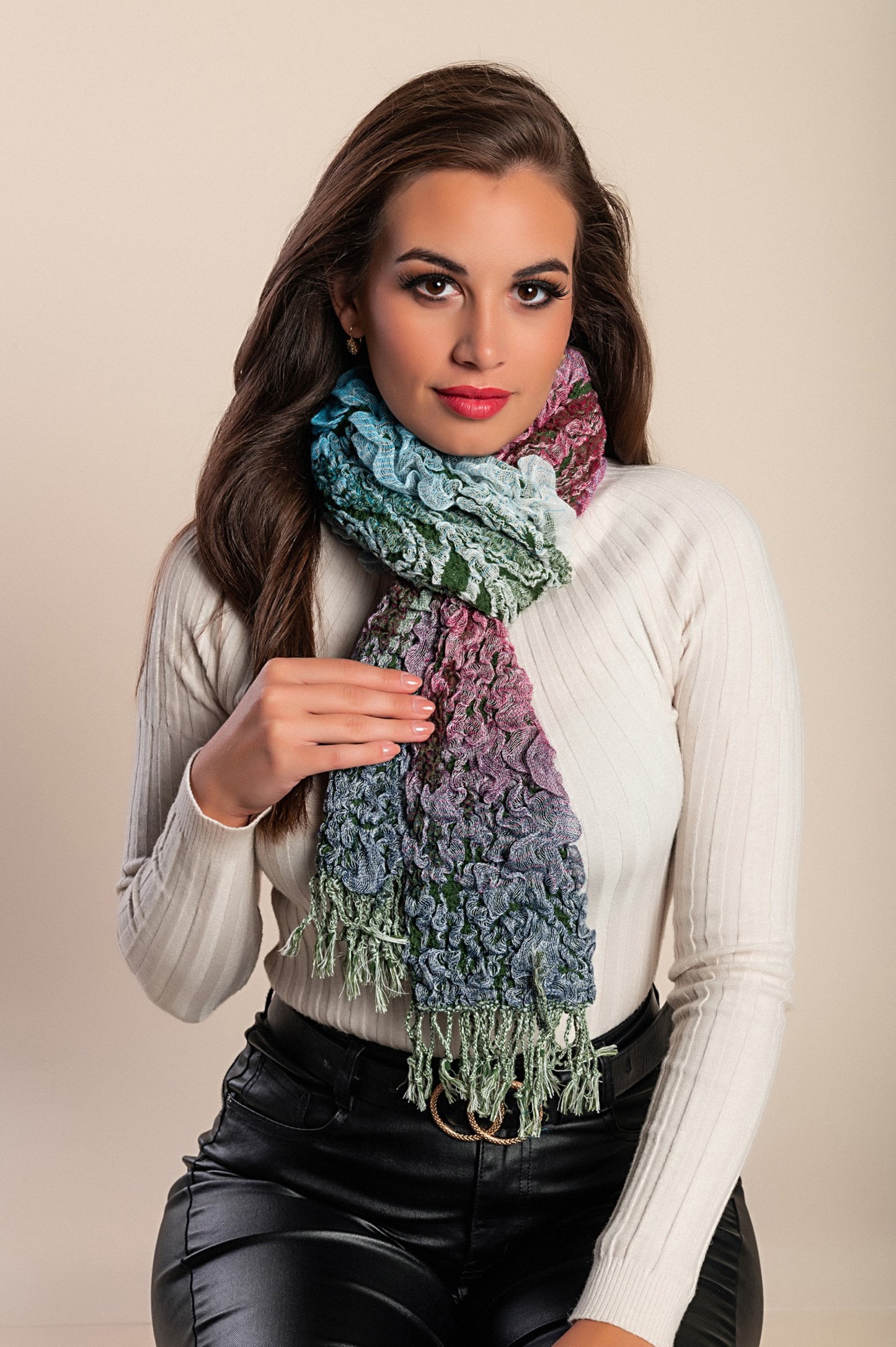 Set di 6 sciarpe, multicolore