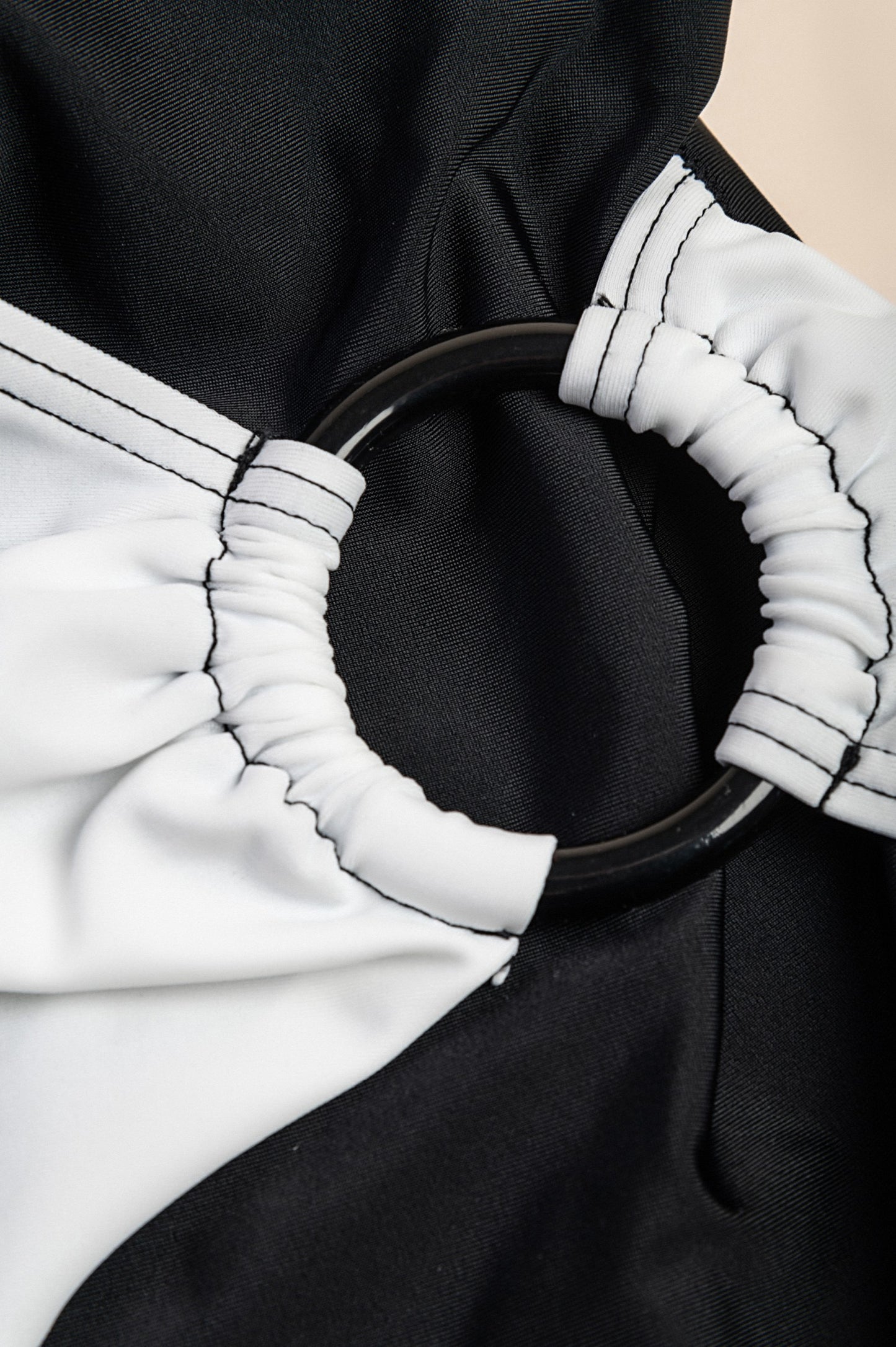 Costume da bagno taglie forti, nero e bianco