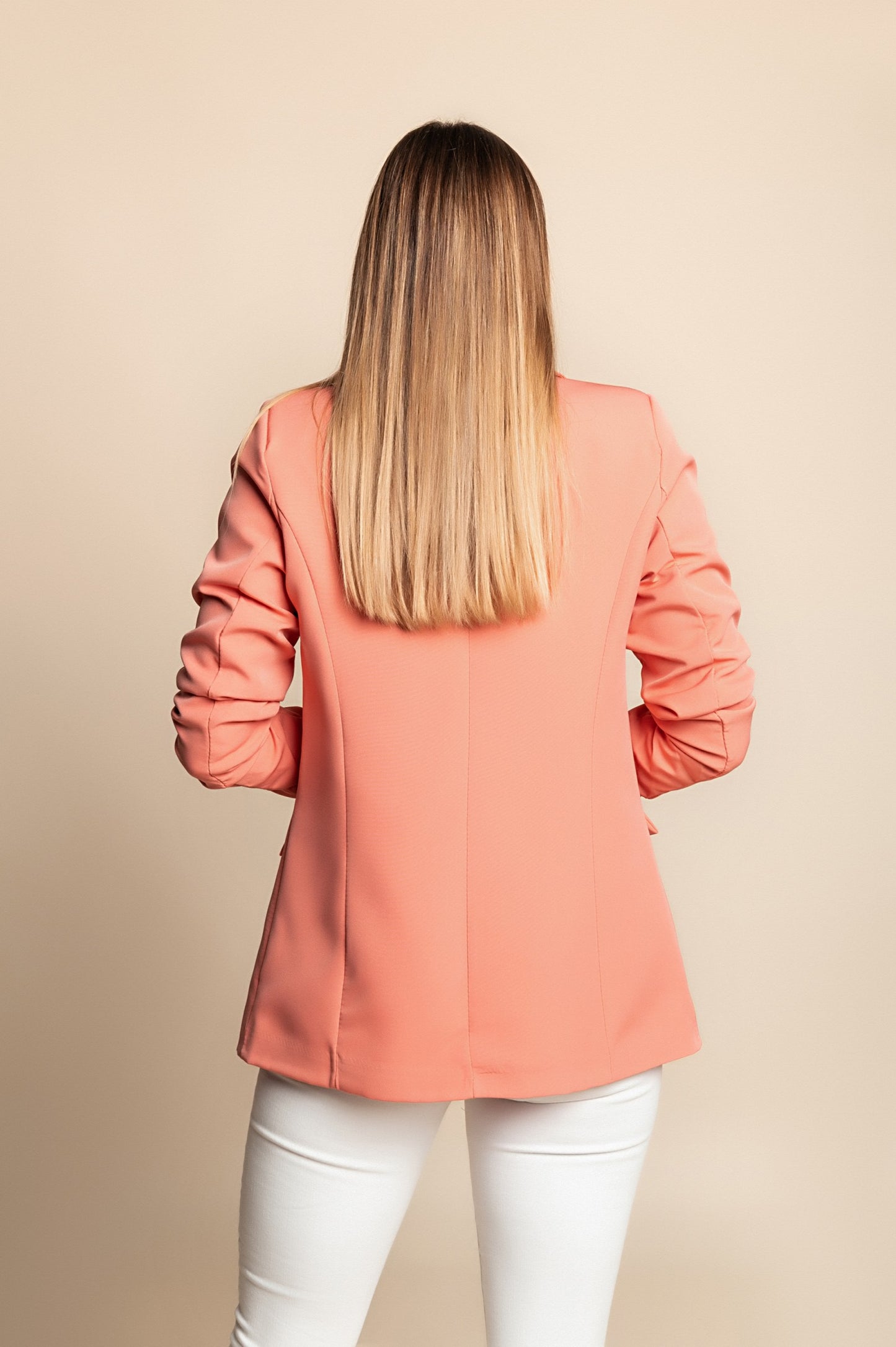 Blazer lungo con scollatura classica Turina, nero