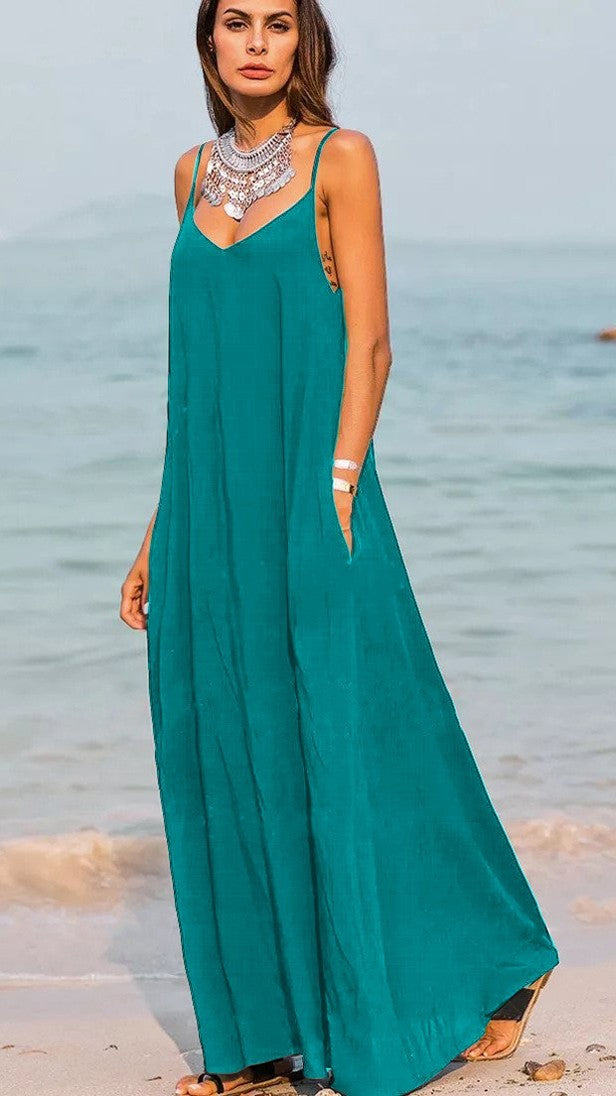 Vestito estivo lungo Yasmine, nero