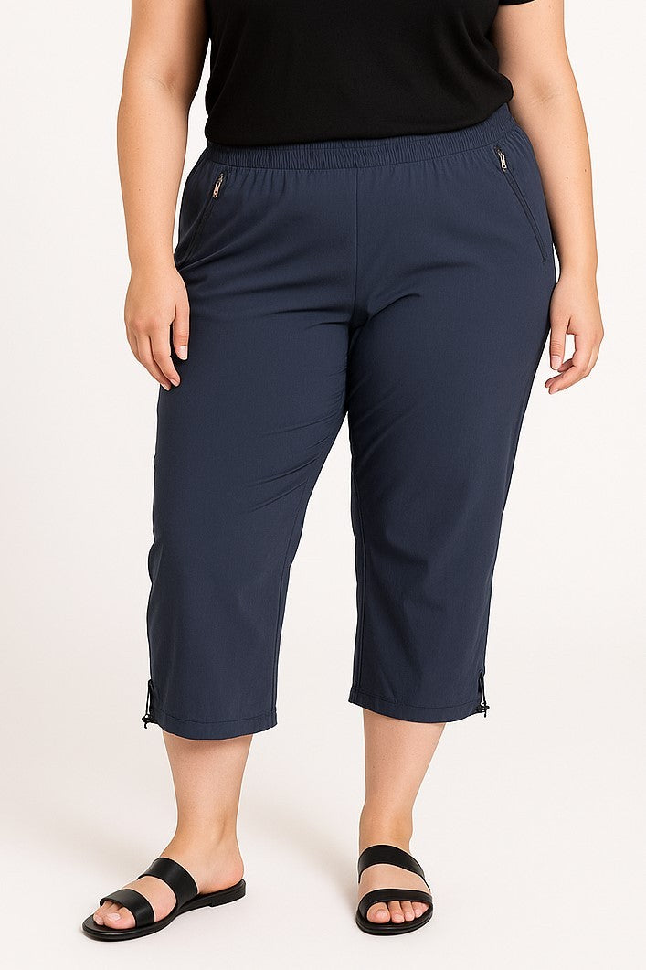 Pantaloni eleganti taglie forti, blu scuro