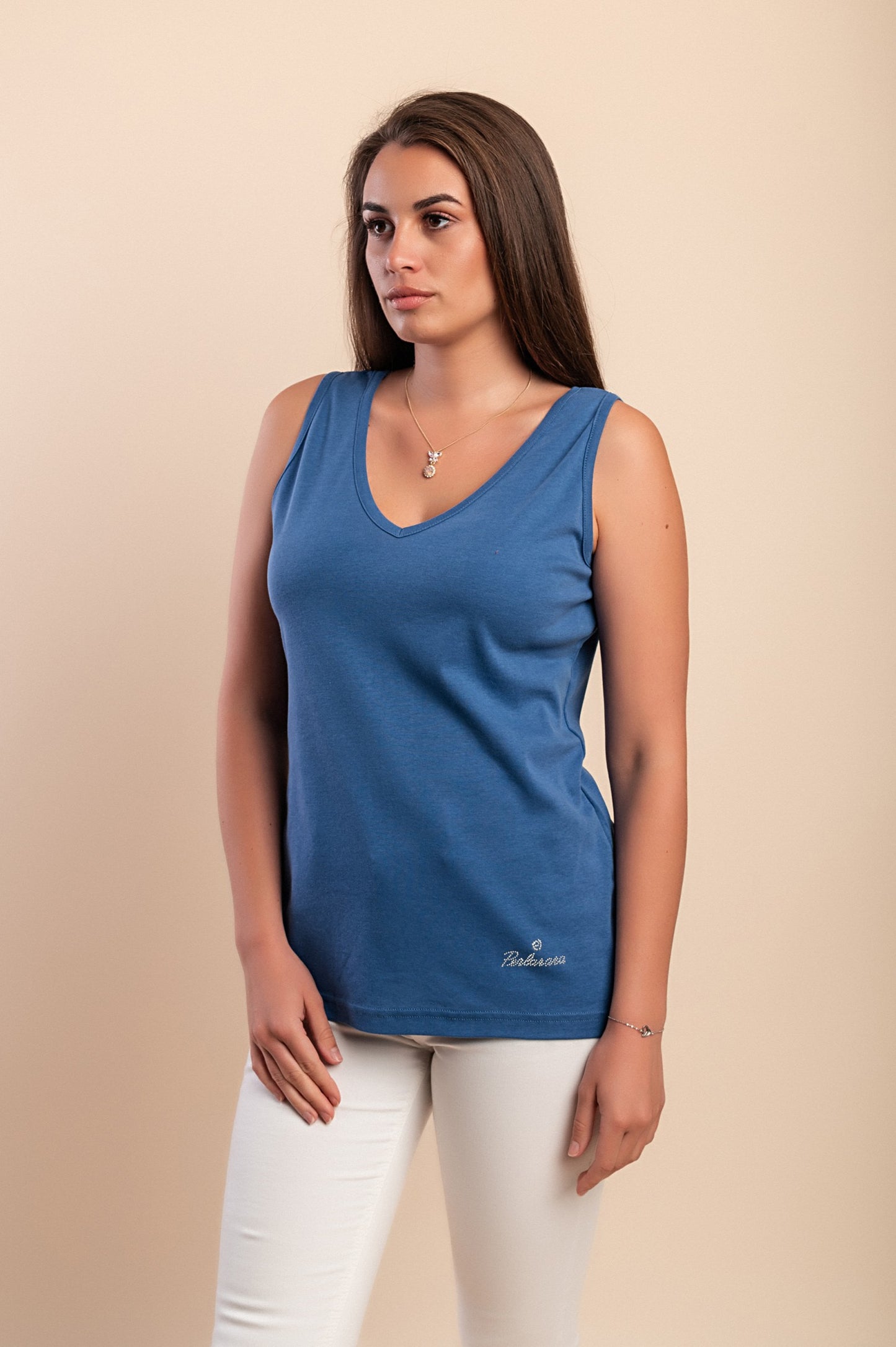 Top senza maniche, blu scuro