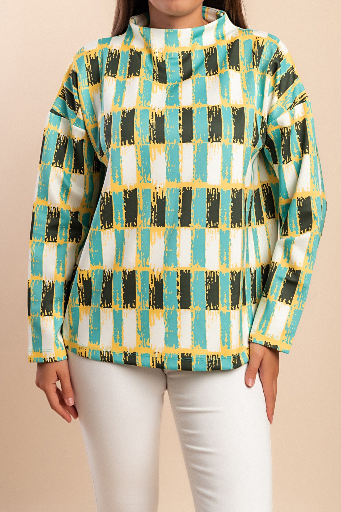 Top stampato, multicolore