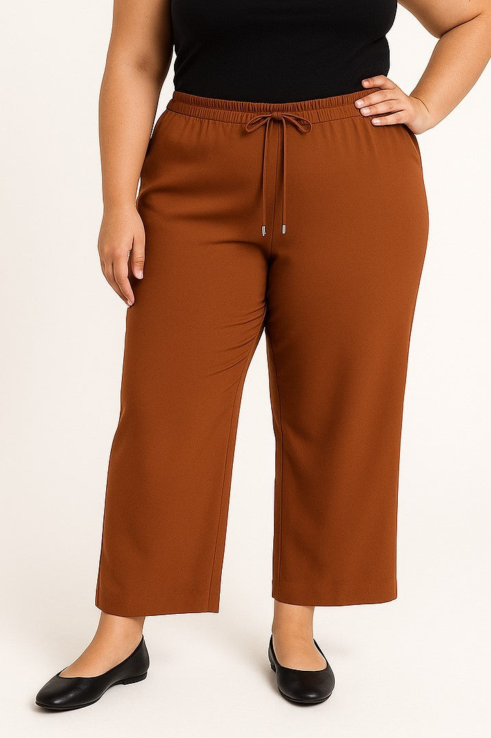 Pantaloni taglie forti, cammello