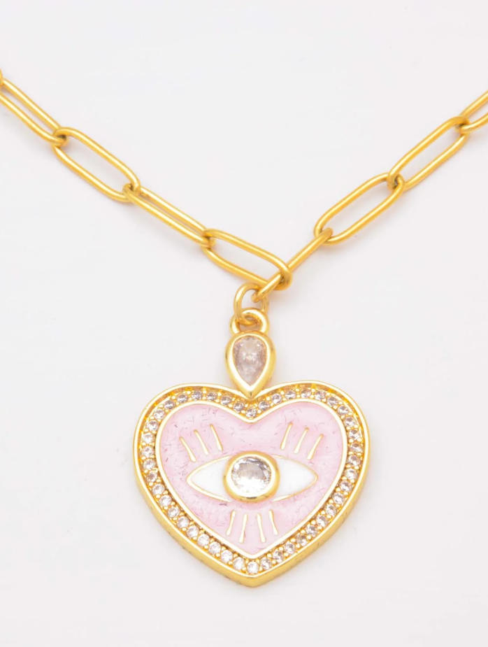 Collana con pendente a forma di cuore, colore oro