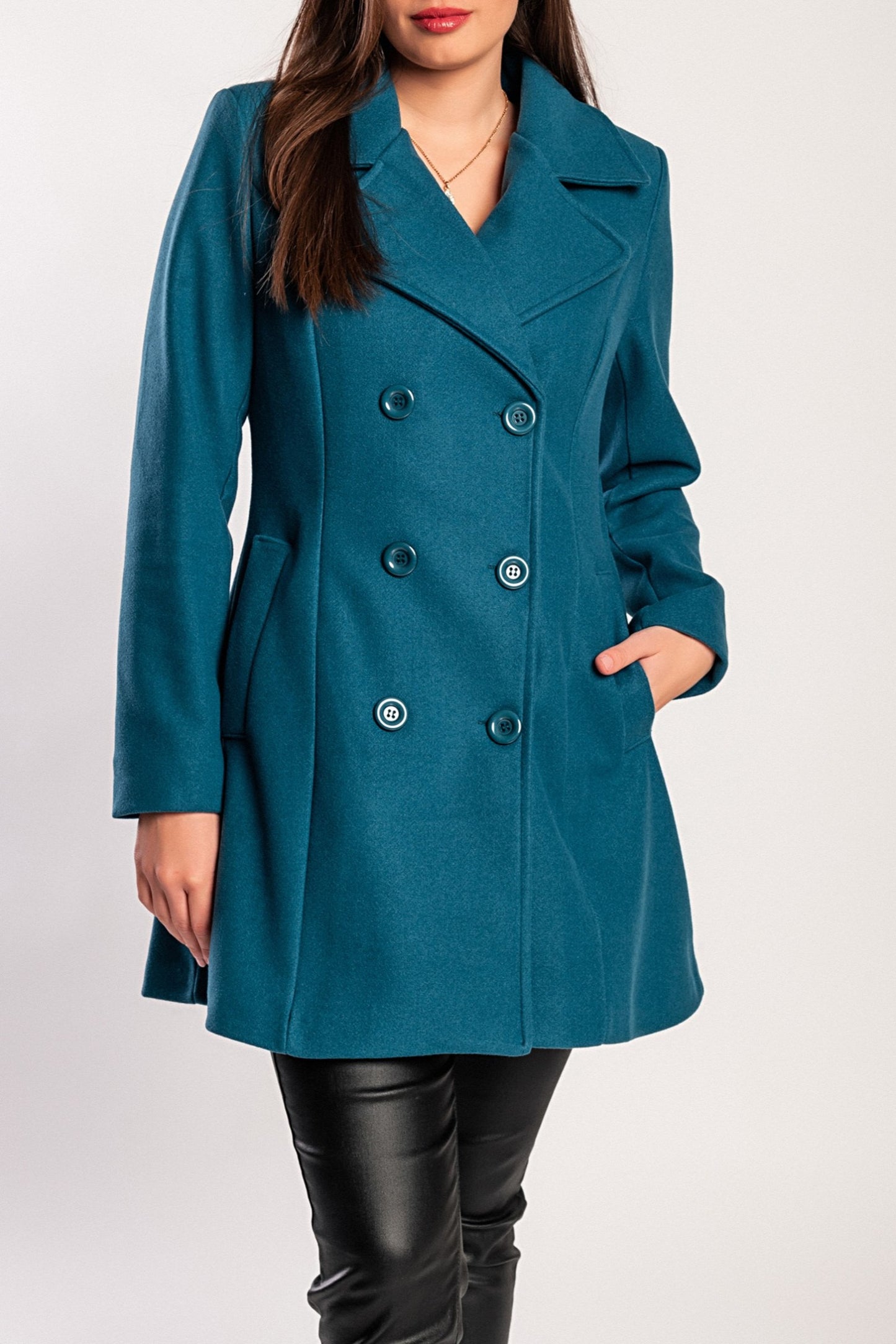 Cappotto elegante con bottoni, nero