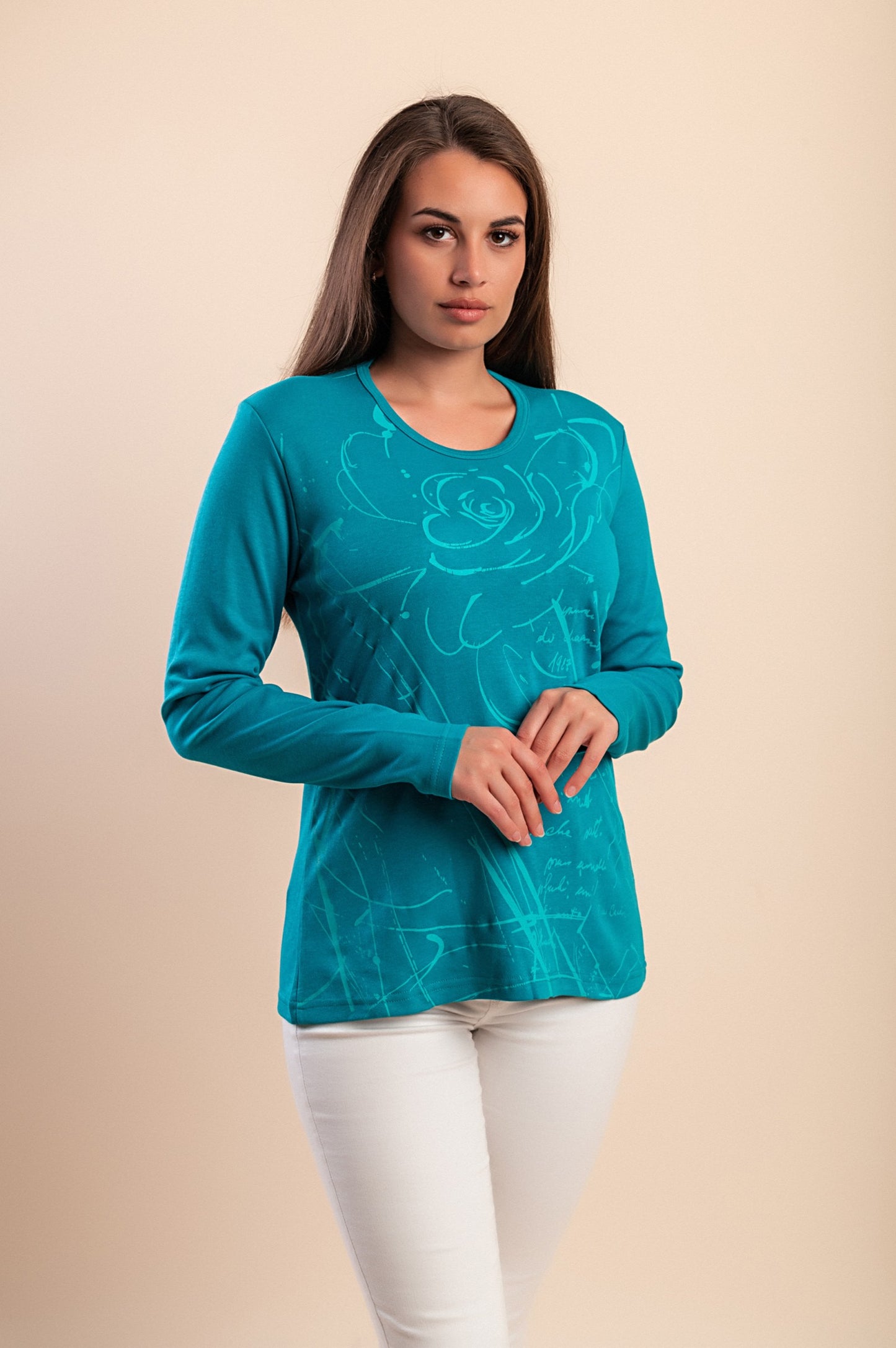 Camicia a maniche lunghe, turchese