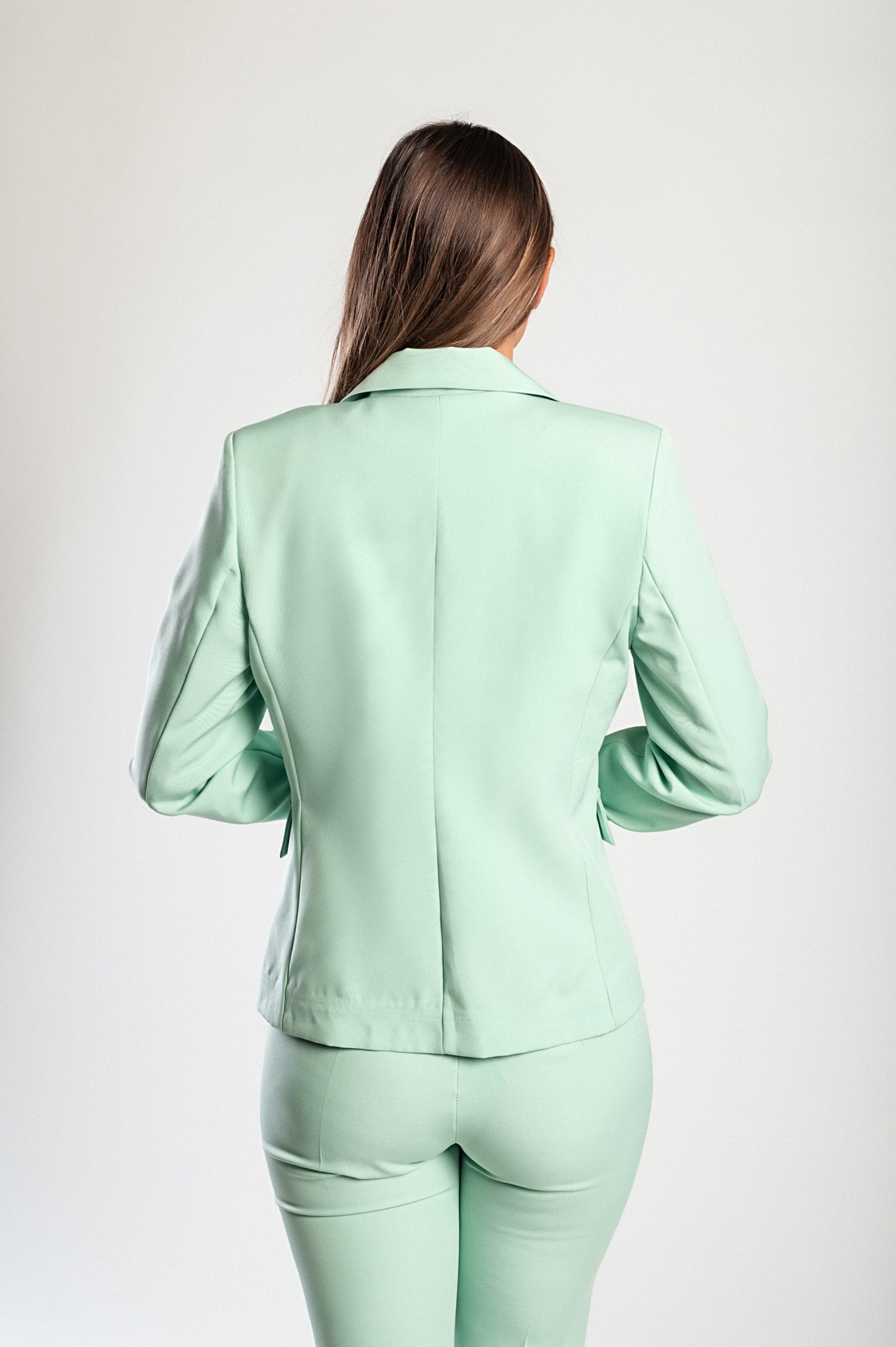 Completo elegante blazer e pantaloni, menta