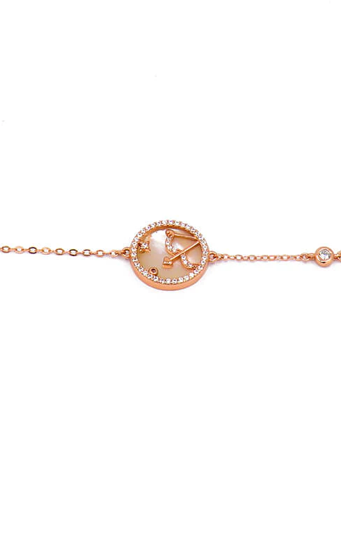 Bracciale con pendente, SAGITTARIO, oro rosa