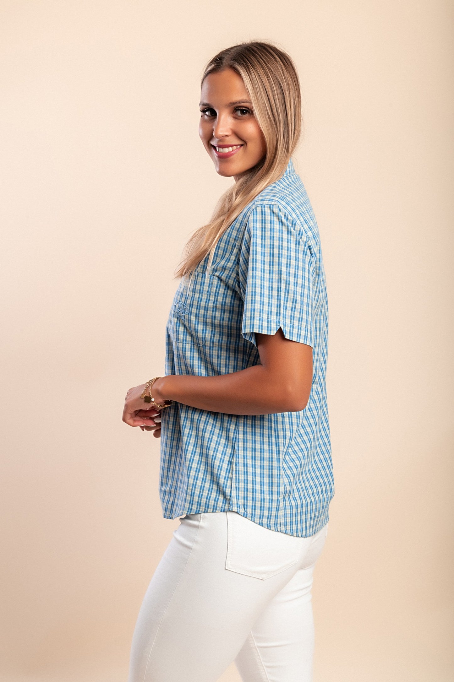 Camicia a quadri, blu