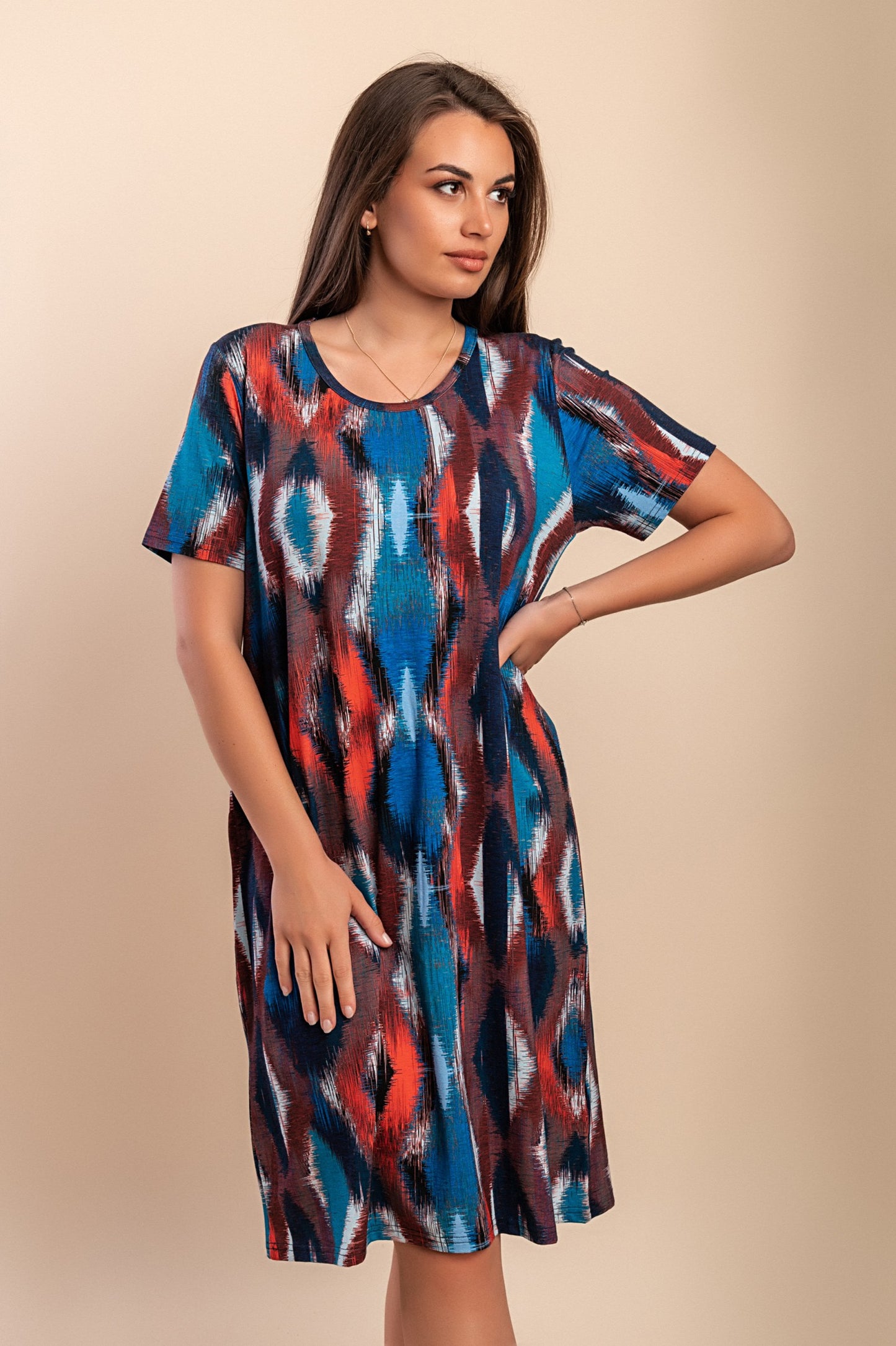 Abito midi con stampa, VAR20